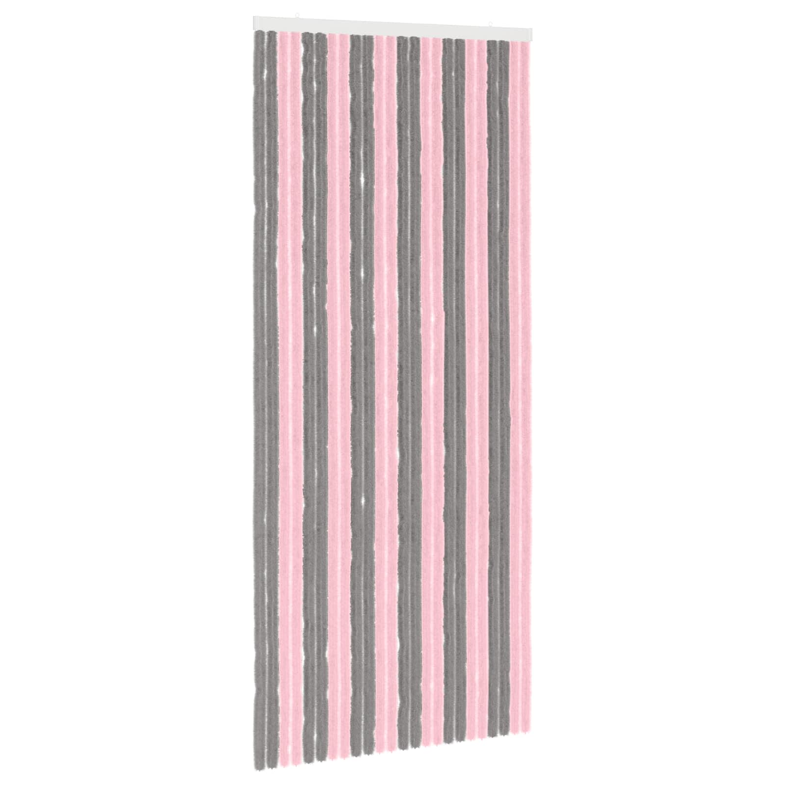 Insektsgardin Chenille Silvergrå och rosa 100 x 230 cm 100% PP