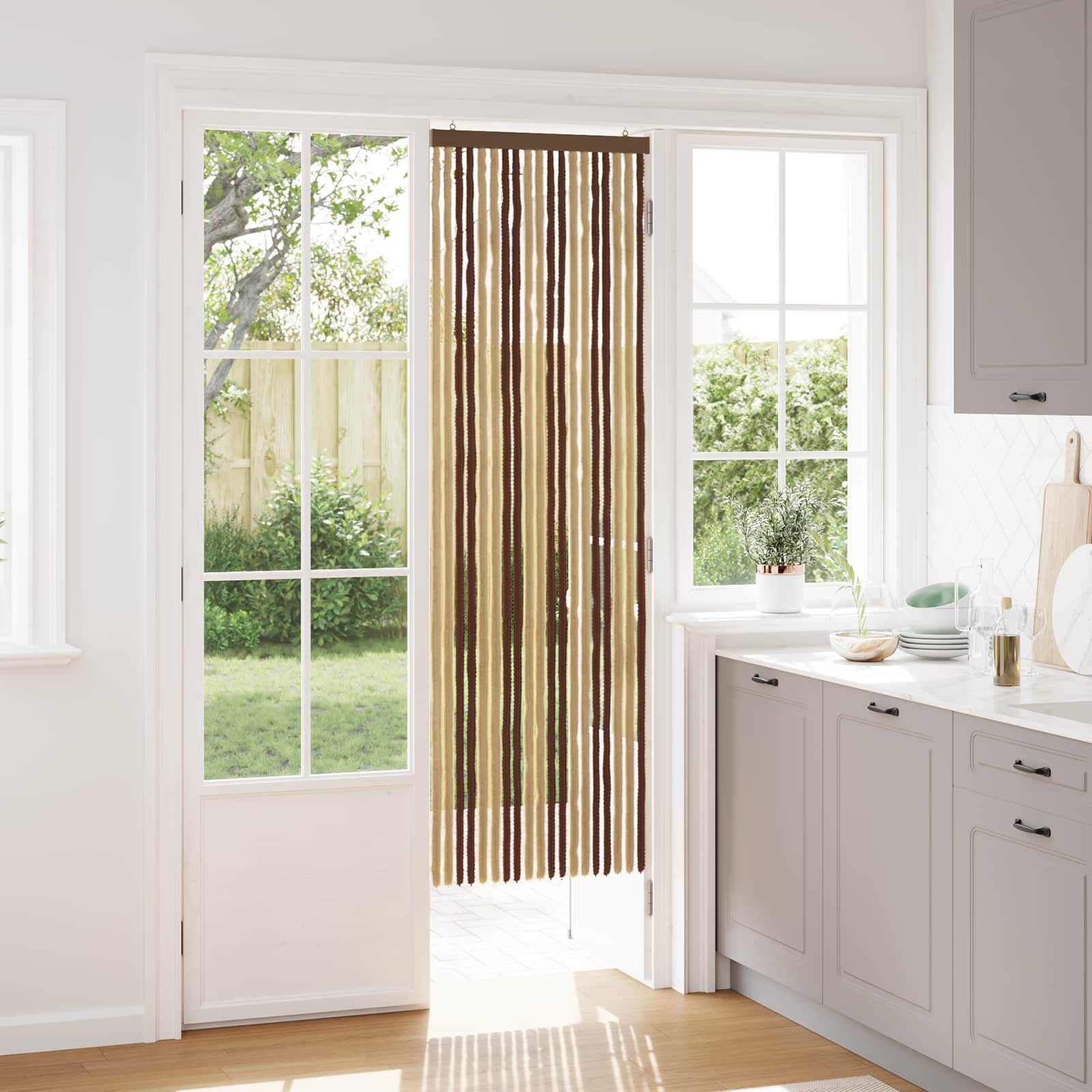 Insektsgardin Chenille Brun och beige 56 x 185 cm 100% PP
