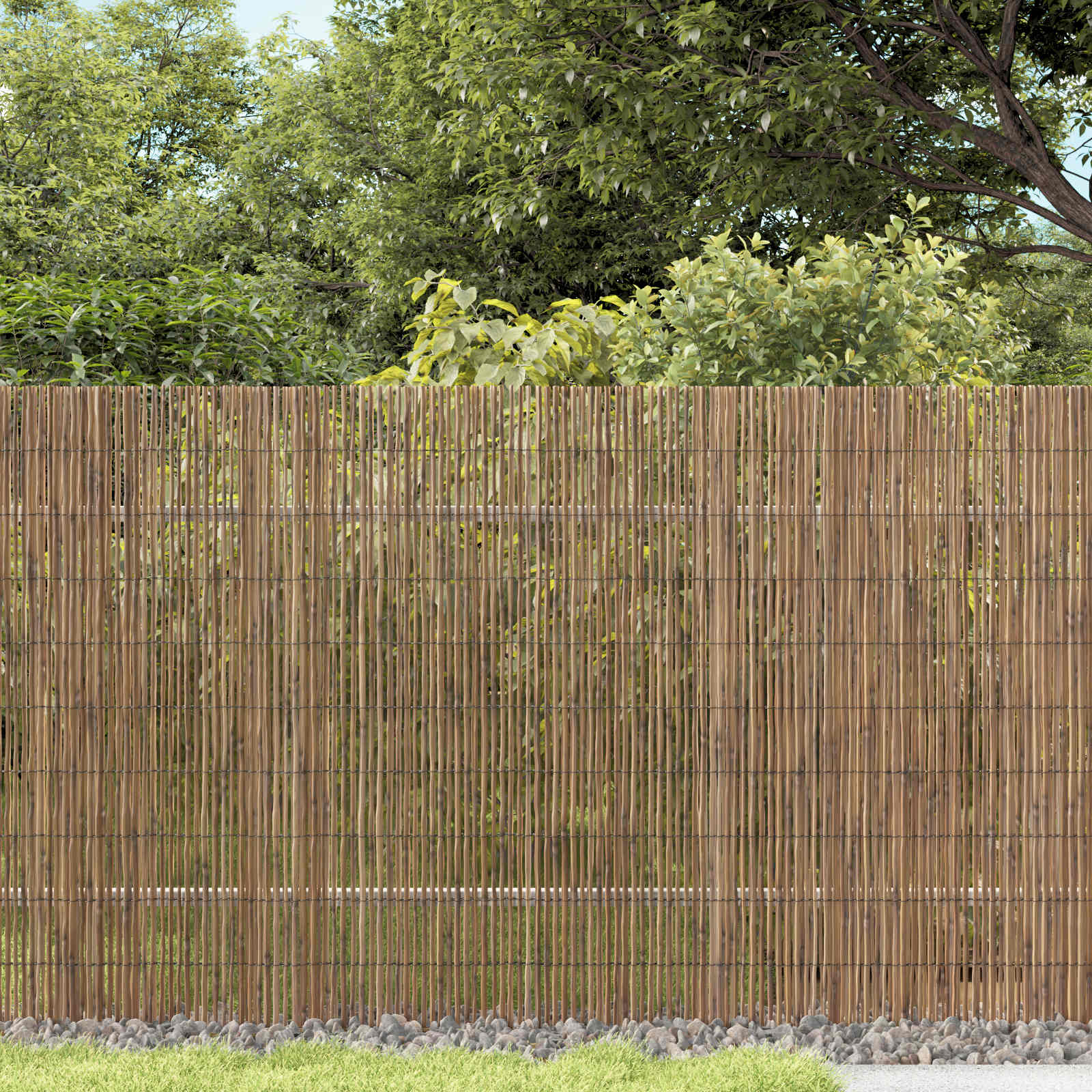 Trädgårdsstängsel 400 x 90 cm Vass Naturlig