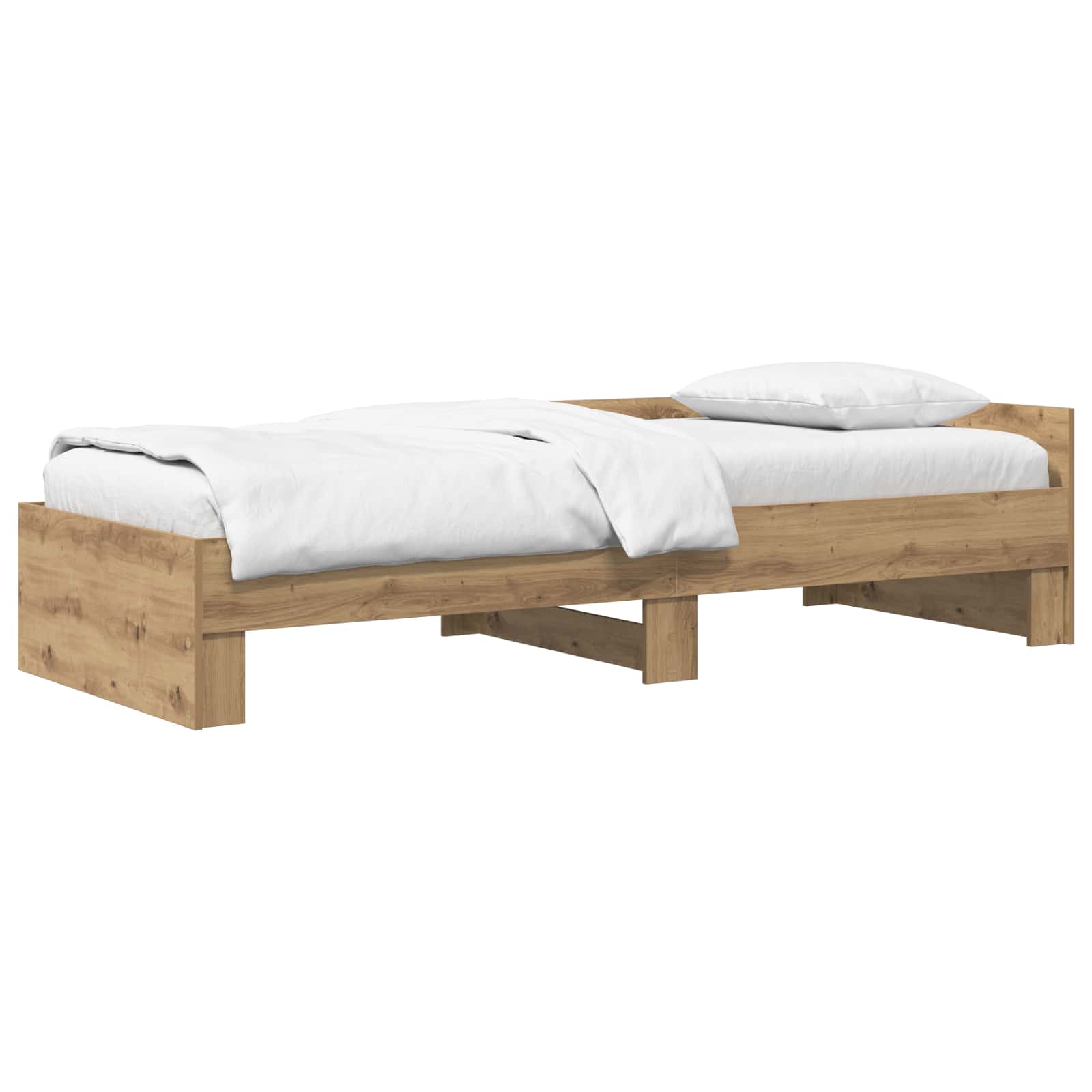 Sängram med huvudgavel Artisan-ek 80 x 200 cm Konstruerat trä