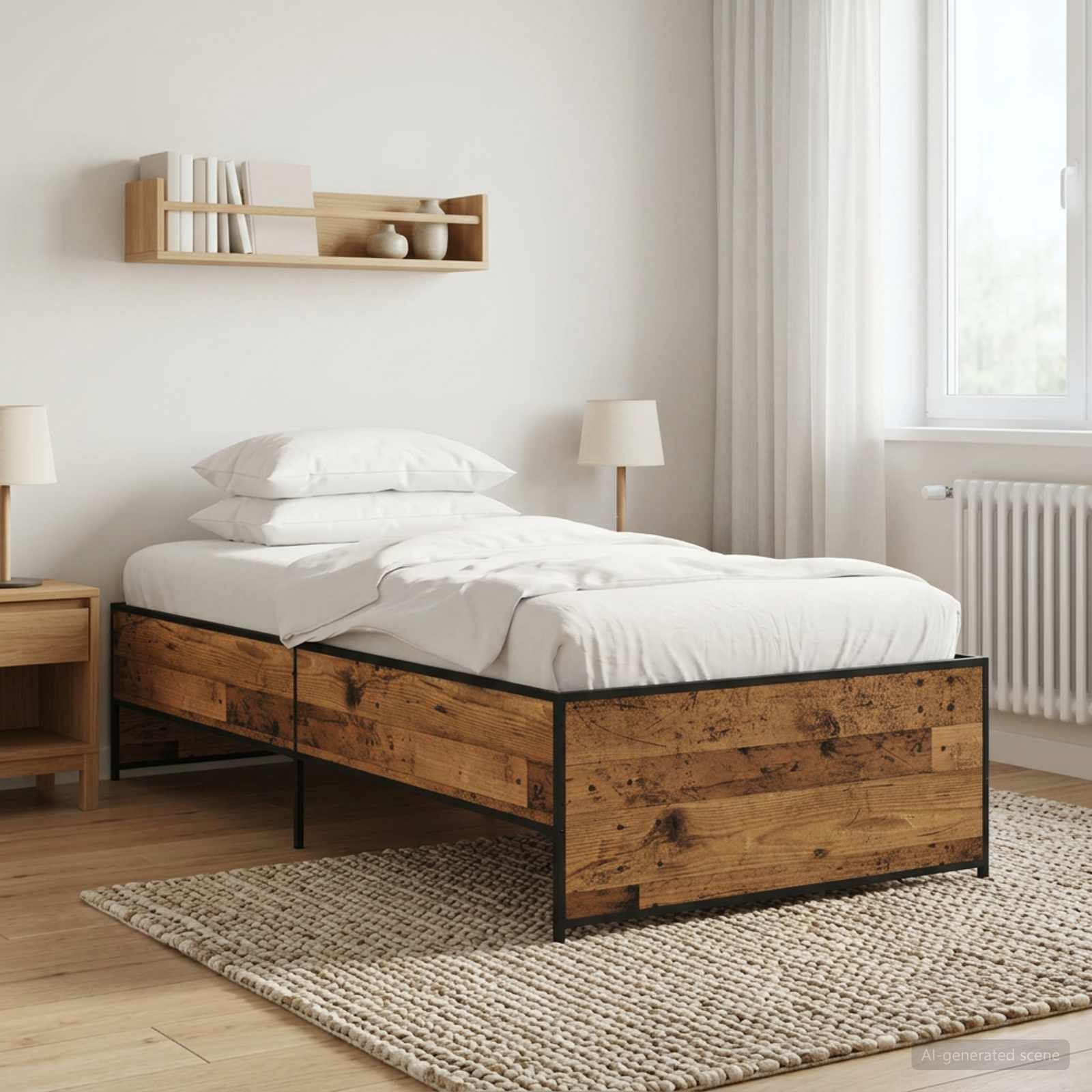 Sängram Gammalt trä 80 x 200 cm Konstruerat trä