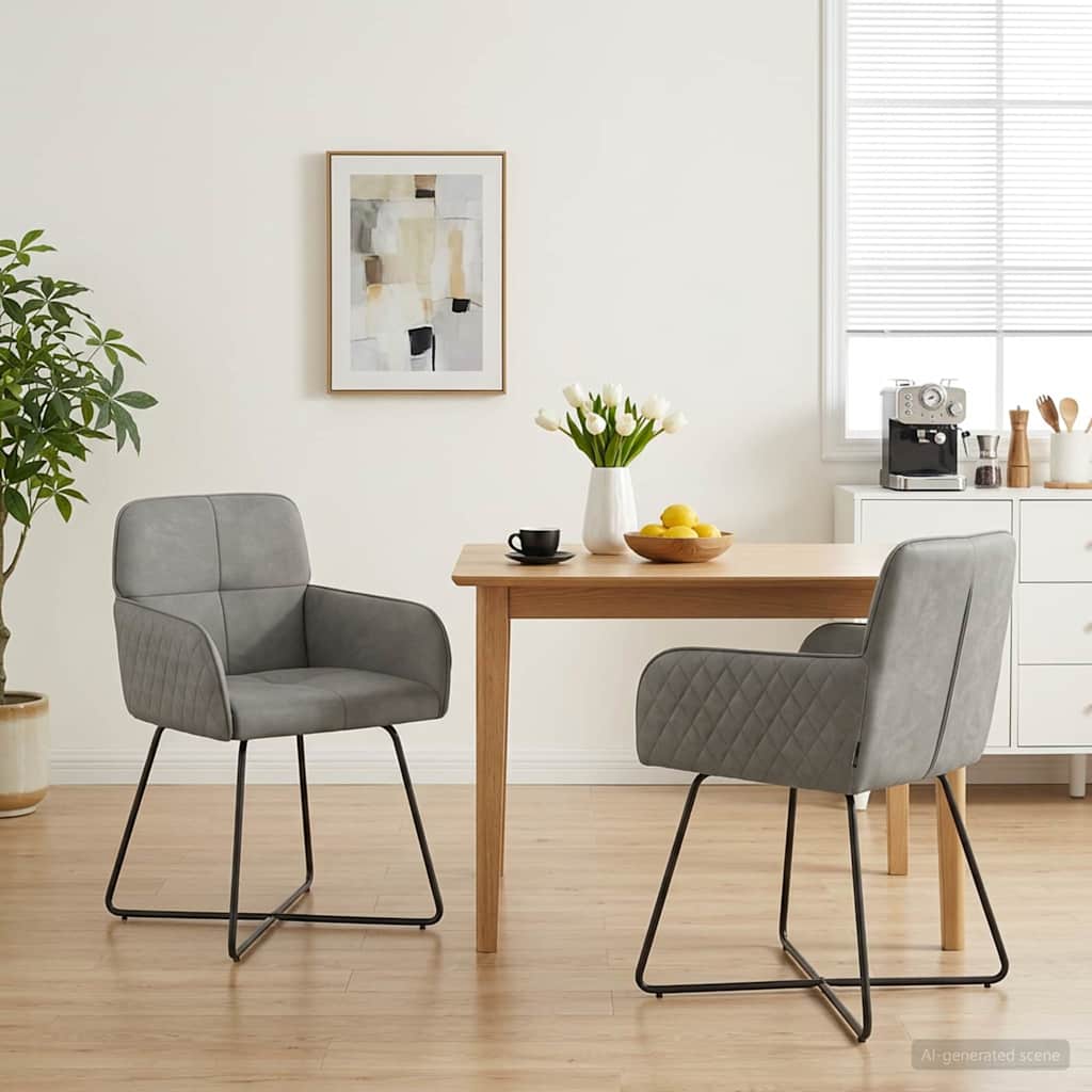 Matstolar 2 st Sammet Ljusgrå 59 x 56,5 x 86 cm