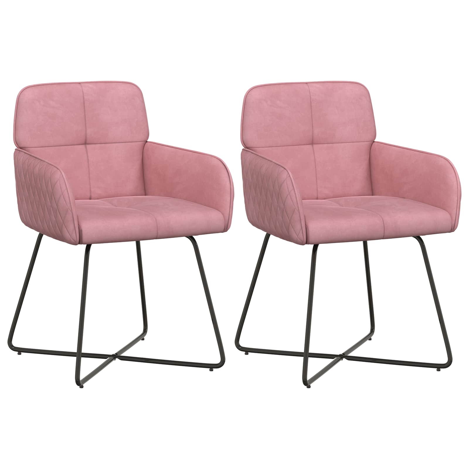 Matstolar 2 st Sammet Rosa 59 x 56,5 x 86 cm