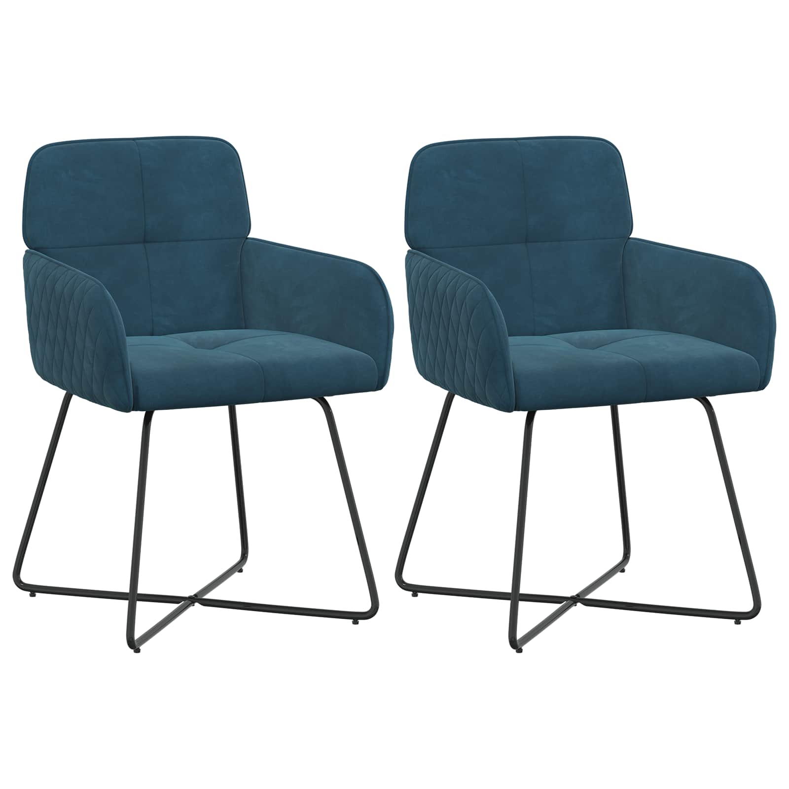 Matstolar 2 st Sammet Blå 59 x 56,5 x 86 cm