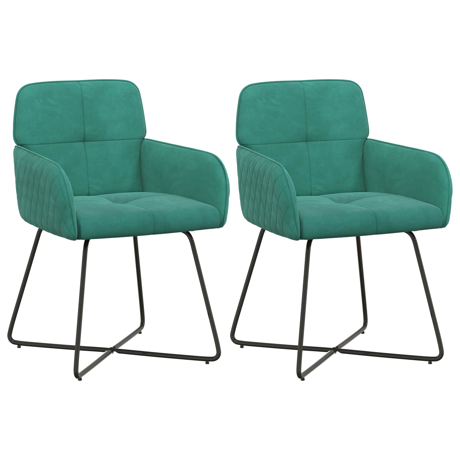 Matstolar 2 st Sammet Turkos 59 x 56,5 x 86 cm