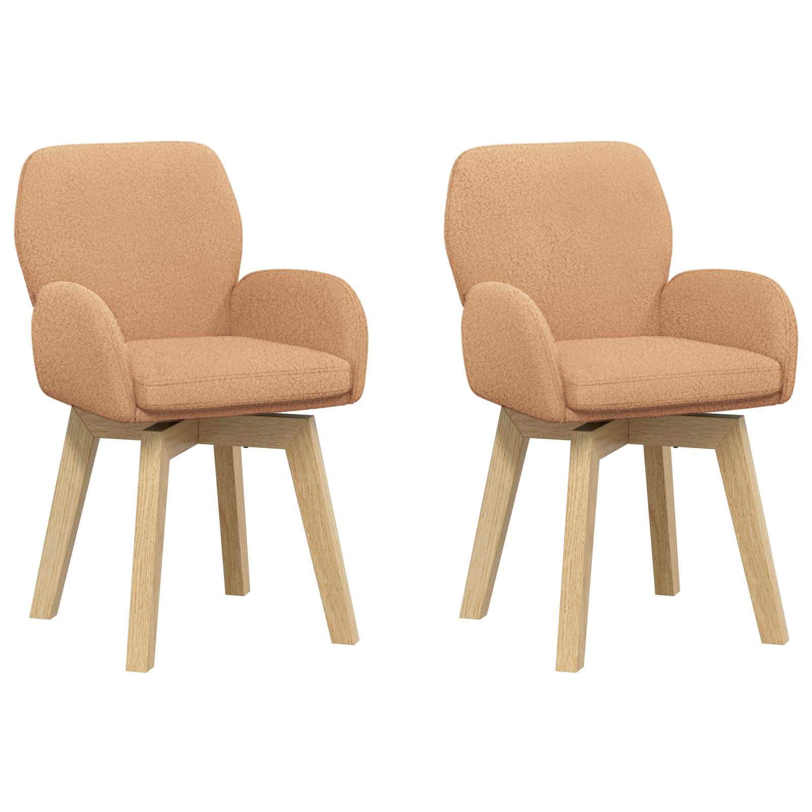 Svängande Matstolar 2 st Bouclé Beige 54 x 58 x 87 cm