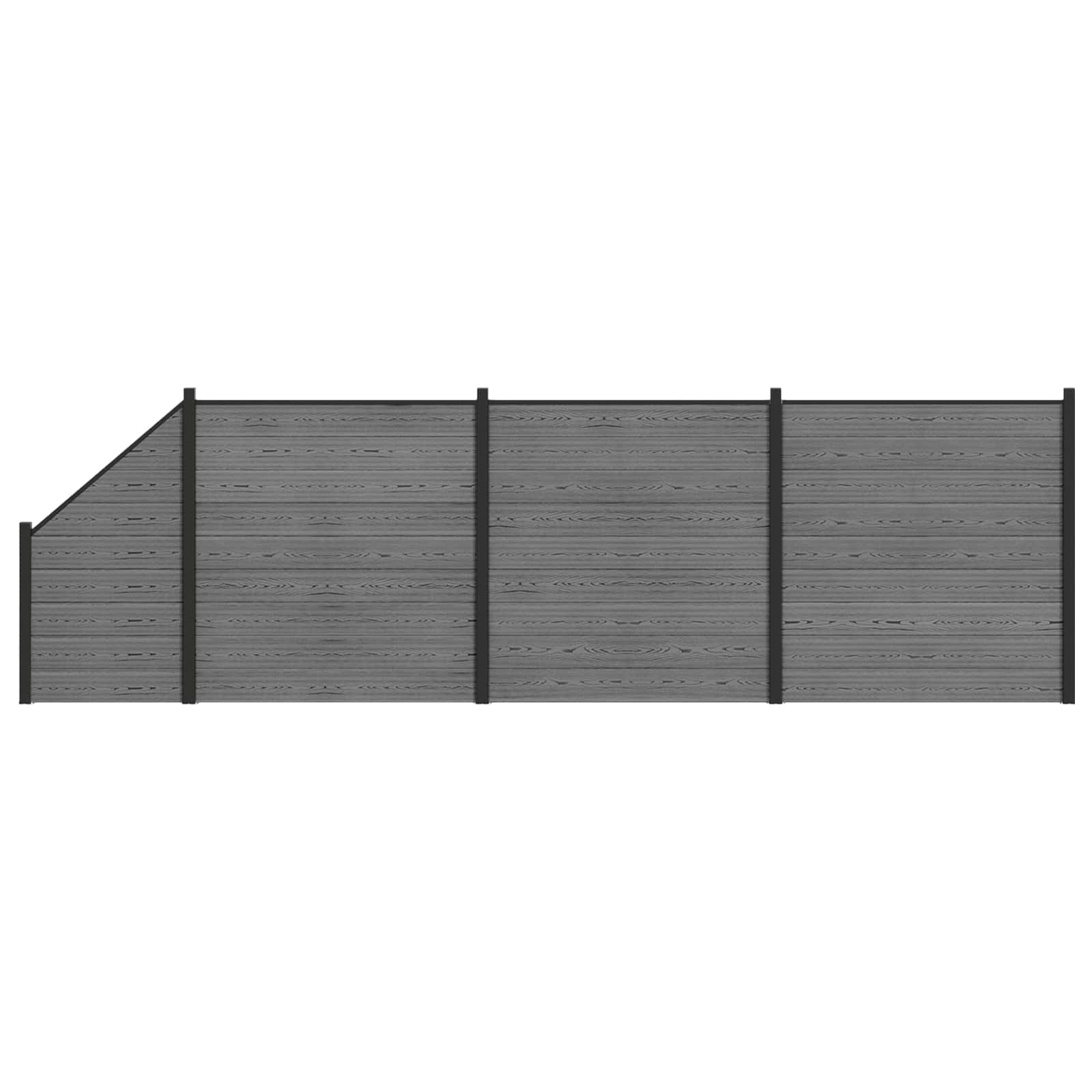 Stängselset 619 x 186 cm WPC och aluminium Grå