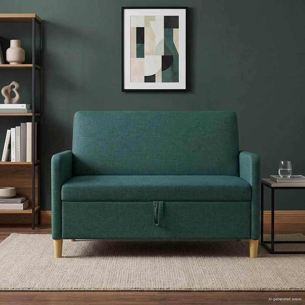 Soffa med förvaring Mörkgrön 122 x 78 x 87 cm Polyester