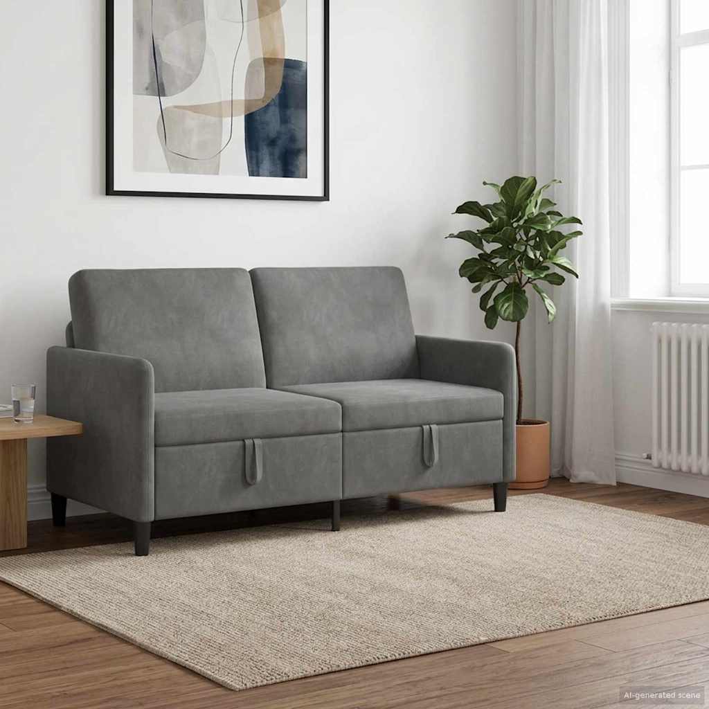 Soffa med förvaring Mörkgrå 152 x 78 x 87 cm Polyester