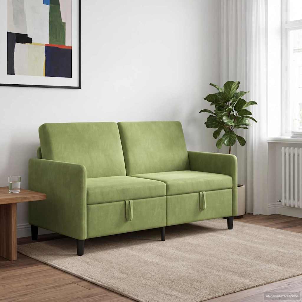 Soffa med förvaring Ljusgrön 152 x 78 x 87 cm Polyester