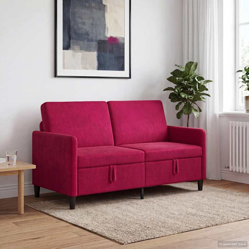 Soffa med förvaring Vinröd 152 x 78 x 87 cm Polyester