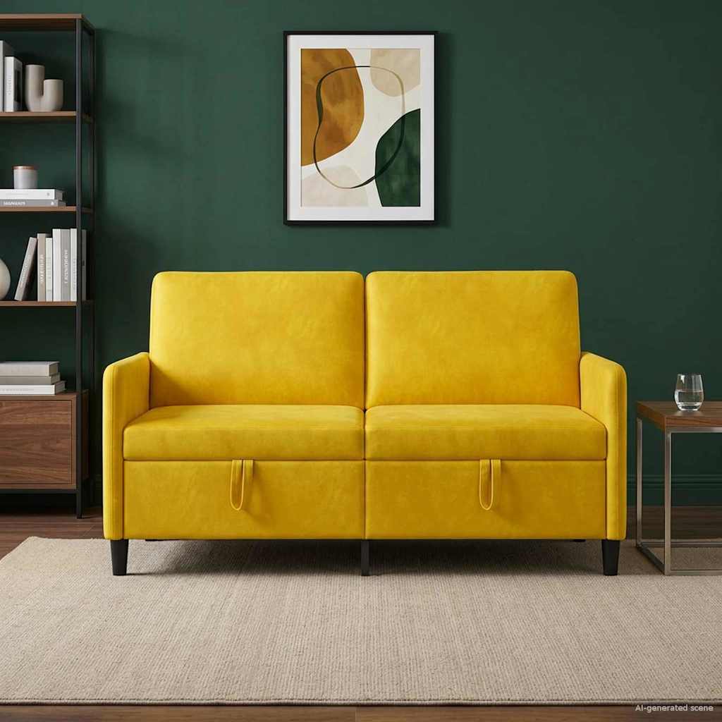 Soffa med förvaring Gul 152 x 78 x 87 cm Polyester
