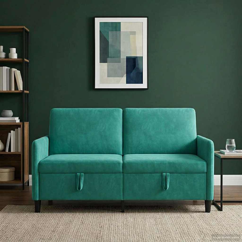 Soffa med förvaring Turkos 152 x 78 x 87 cm Polyester