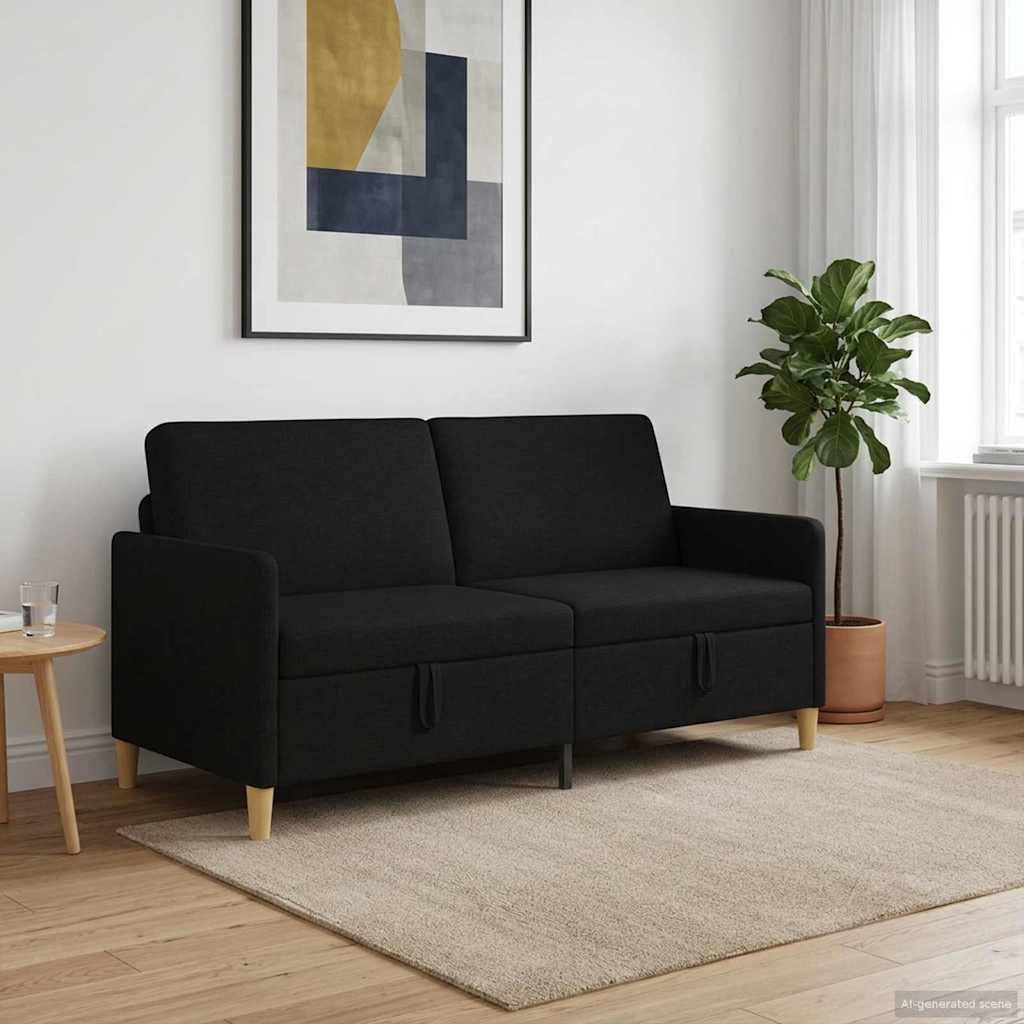 Soffa med förvaring Svart 172 x 78 x 87 cm Polyester