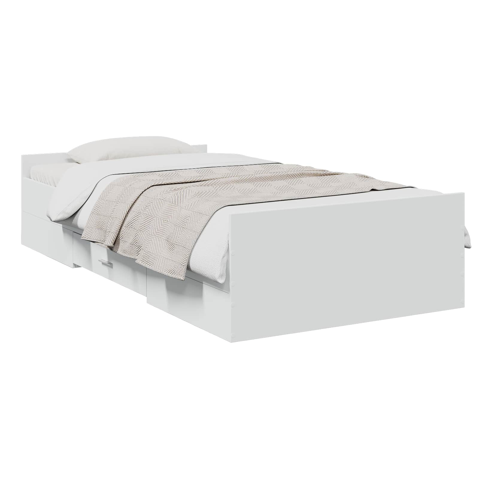 Sängram med förvaring med låda Vit 80 x 200 cm Konstruerat trä