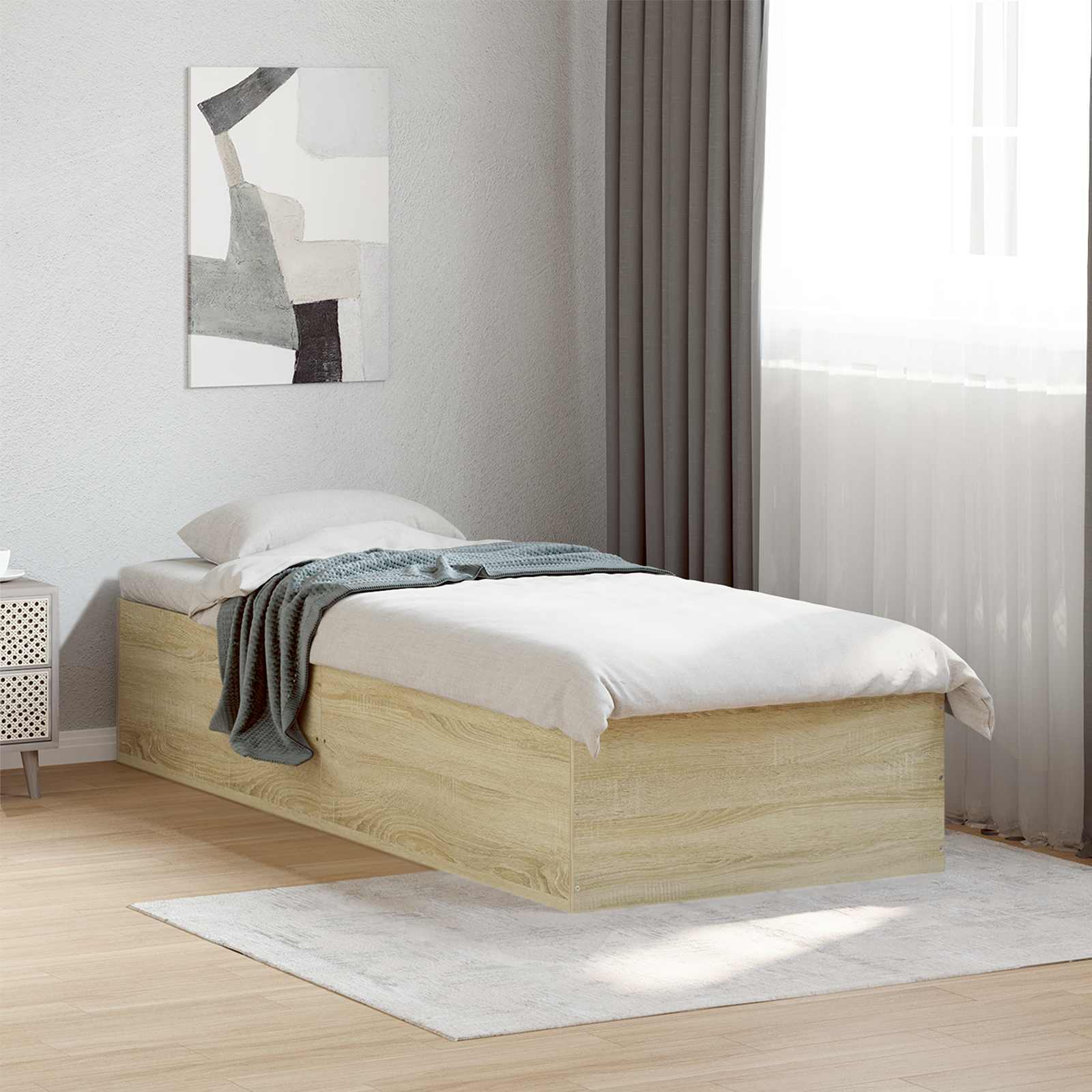 Golvsängsram Sonoma-ek 80 x 200 cm Konstruerat trä
