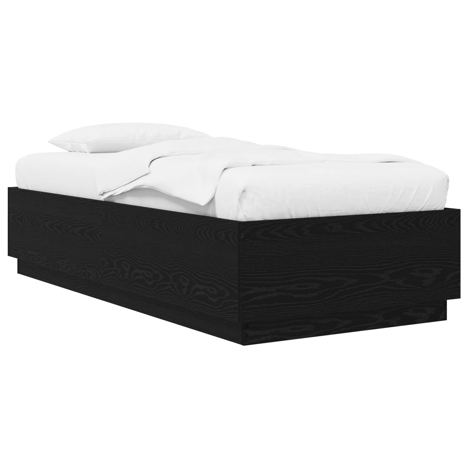 Sängram Svart ek 80 x 200 cm Konstruerat trä