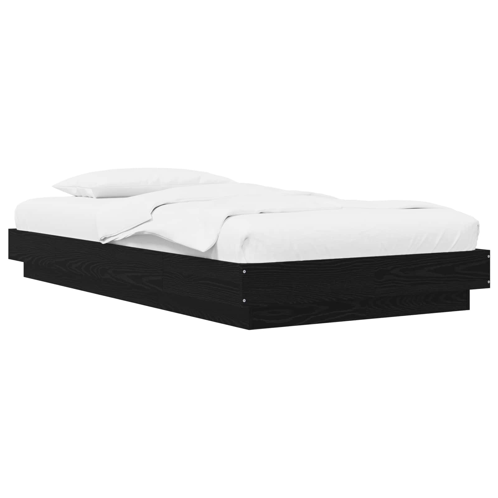 Golvsängsram Svart ek 80 x 210 cm Konstruerat trä