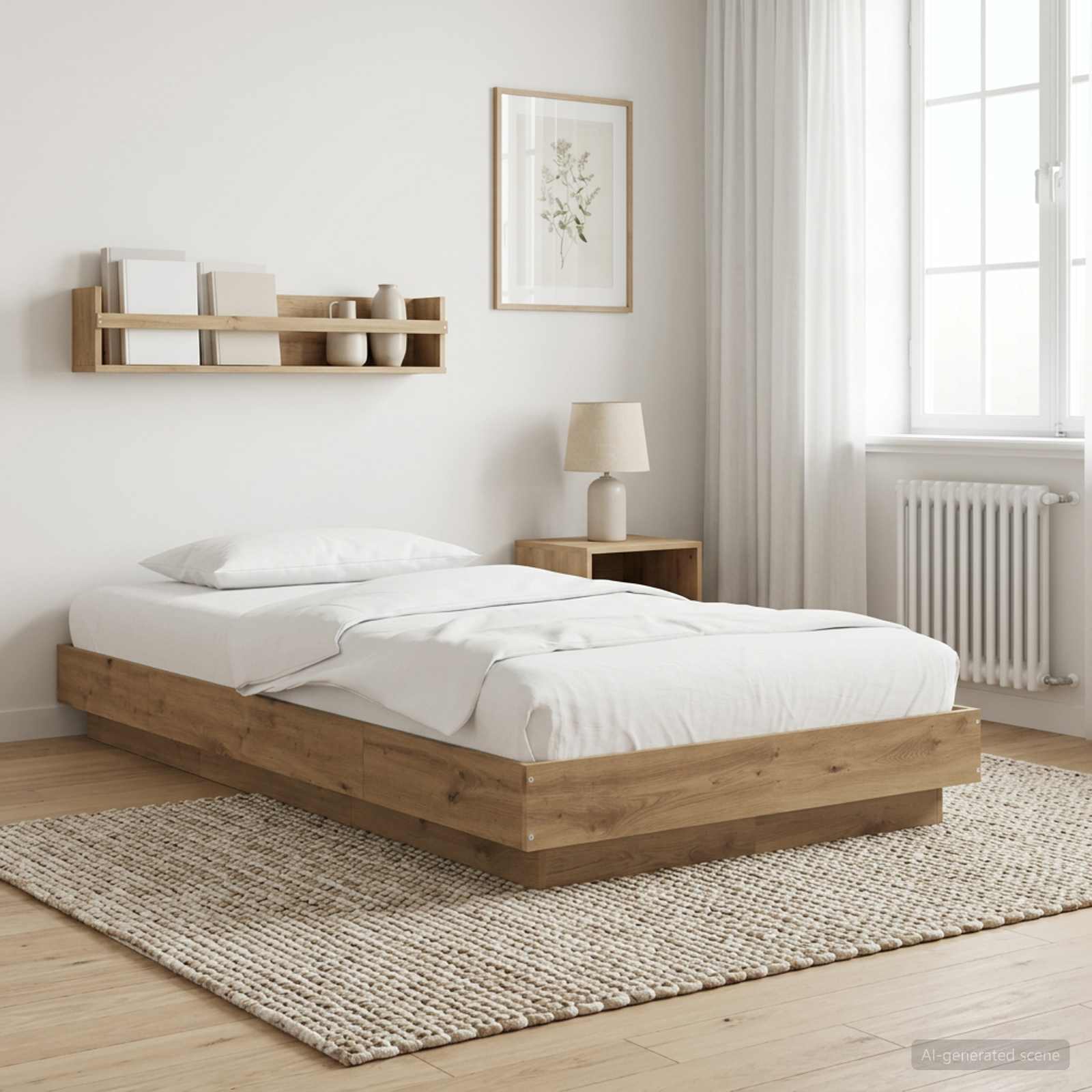 Golvsängsram Artisan-ek 80 x 210 cm Konstruerat trä