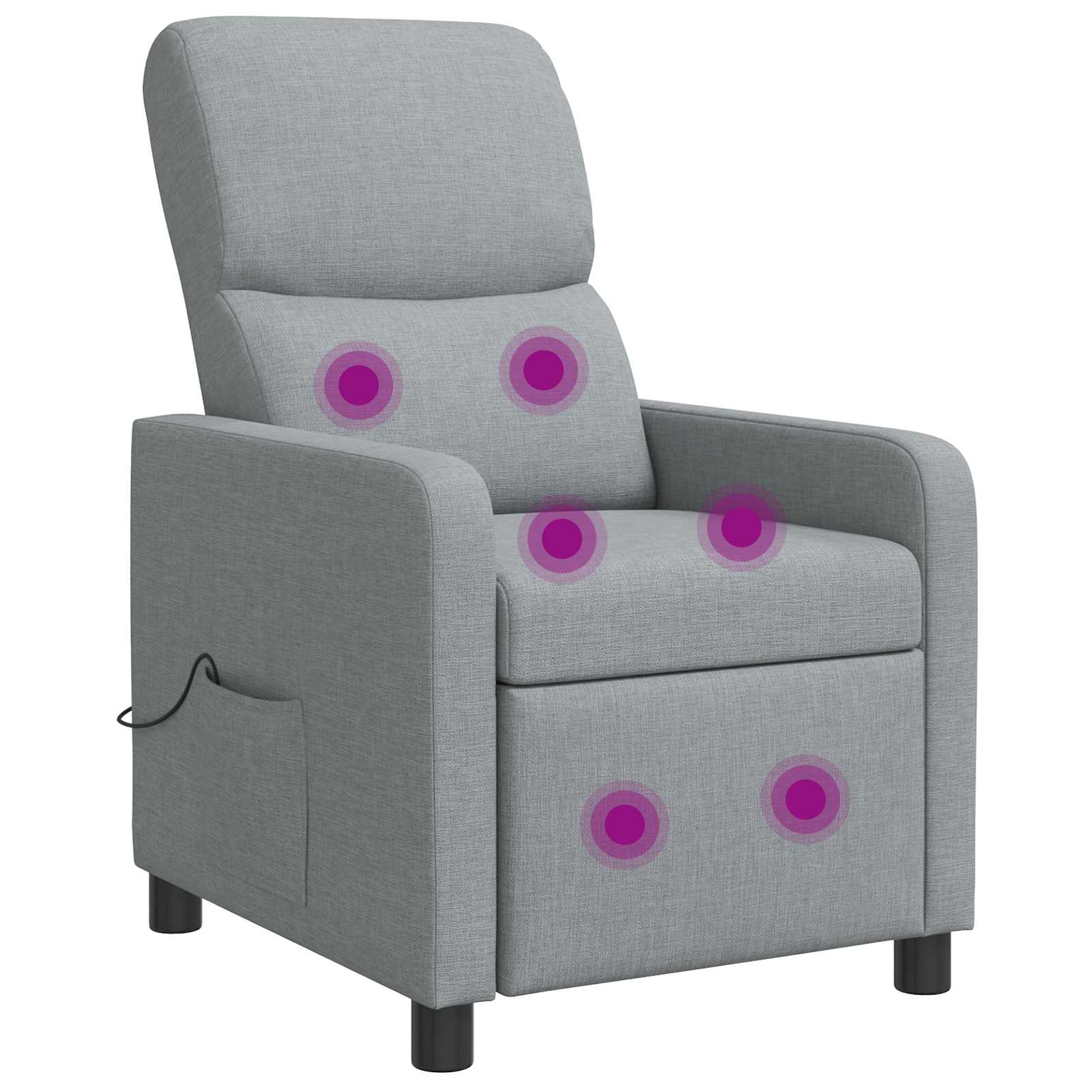 Massagefåtölj Ljusgrå Tyg