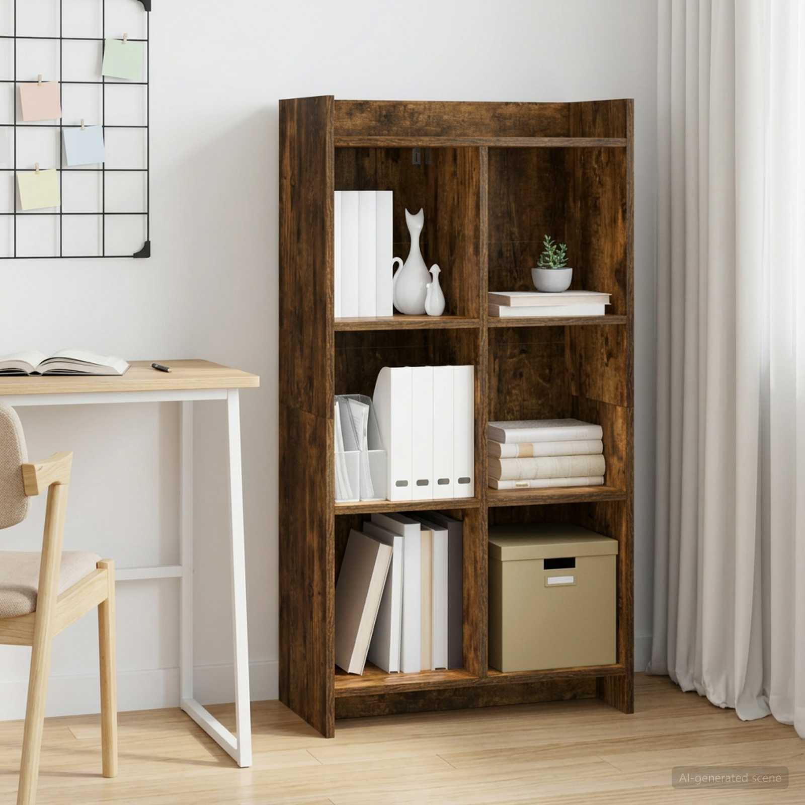 Bokhylla Rökt ek 59 x 30 x 111 cm Konstruerat trä