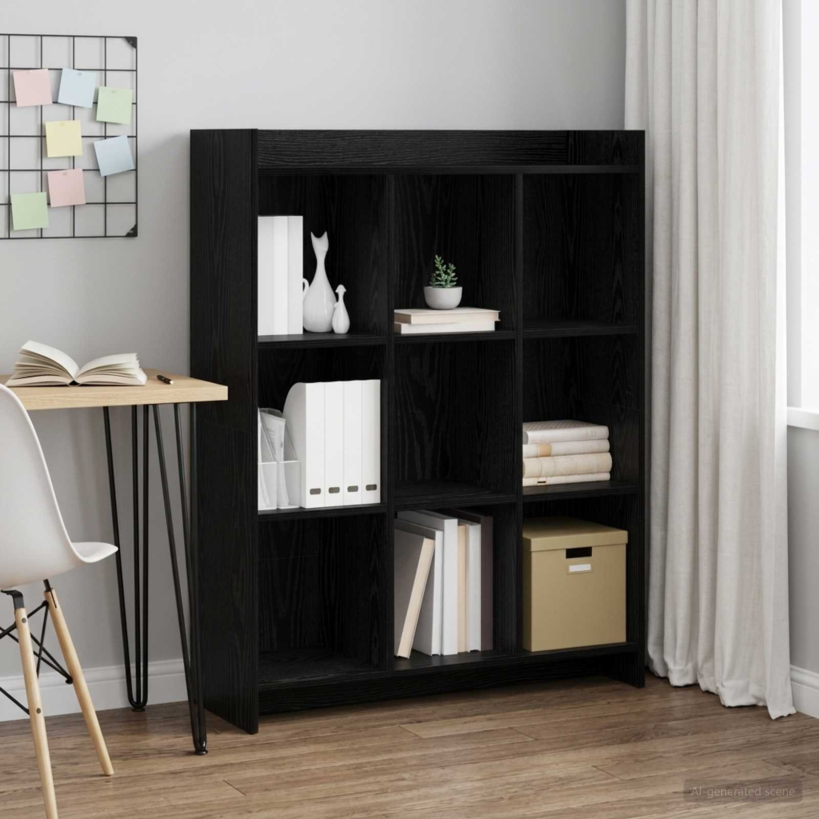 Bokhylla Svart ek 87,5 x 30 x 111 cm Konstruerat trä