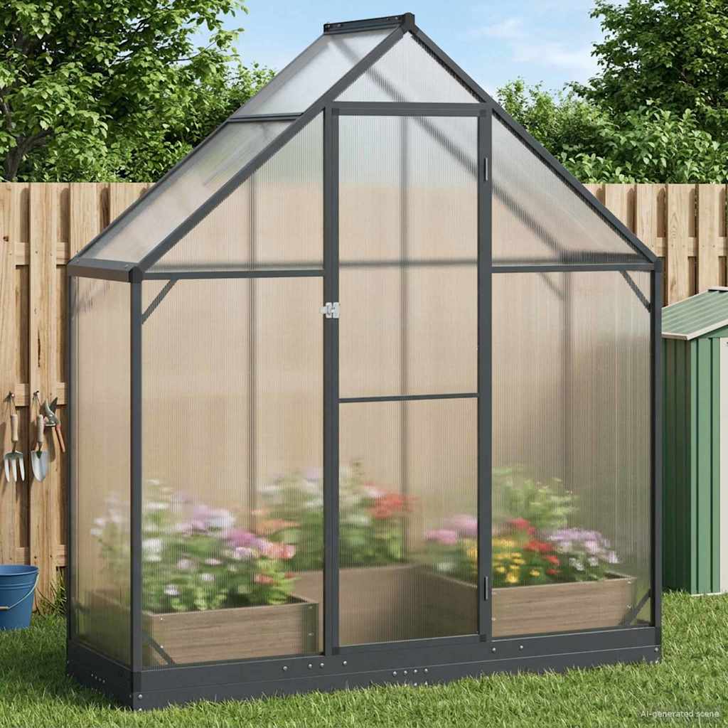 Trädgård Växthus med dörr Antracit 183,5 x 63,5 x 207 cm