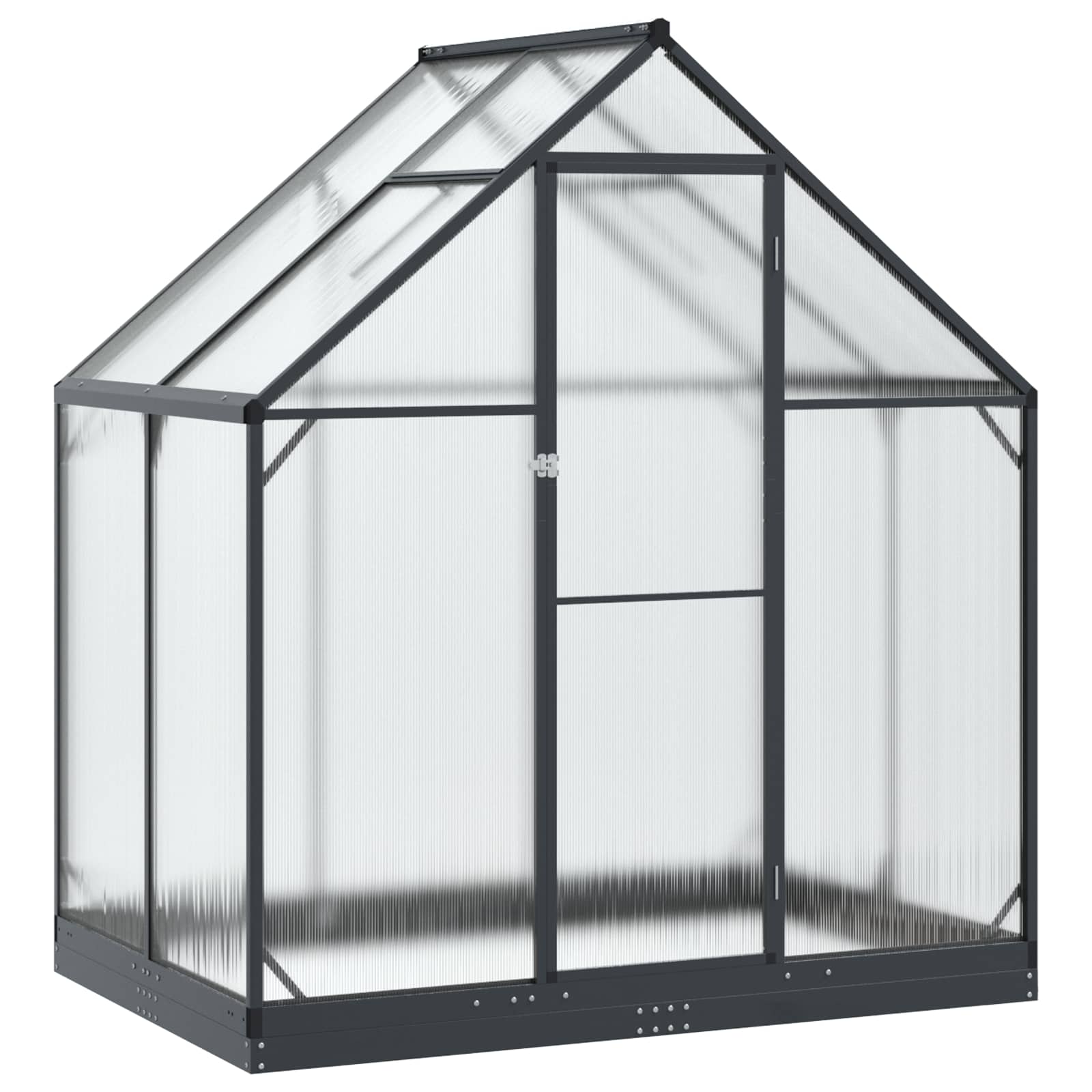 Trädgård Växthus med dörr med lås Antracit 183,5 x 123 x 207 cm