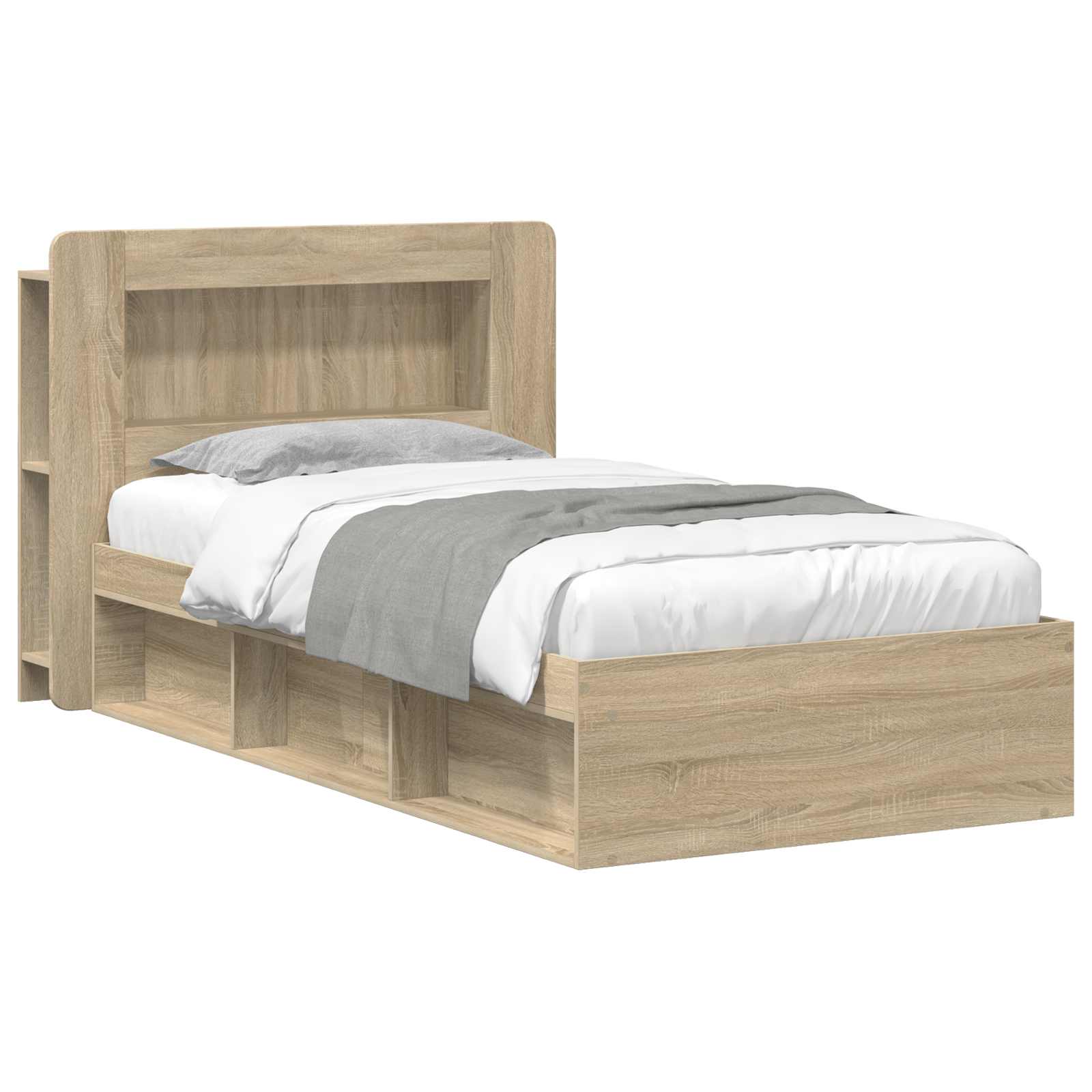 Sängram med förvaring Sonoma-ek 80 x 200 cm Konstruerat trä