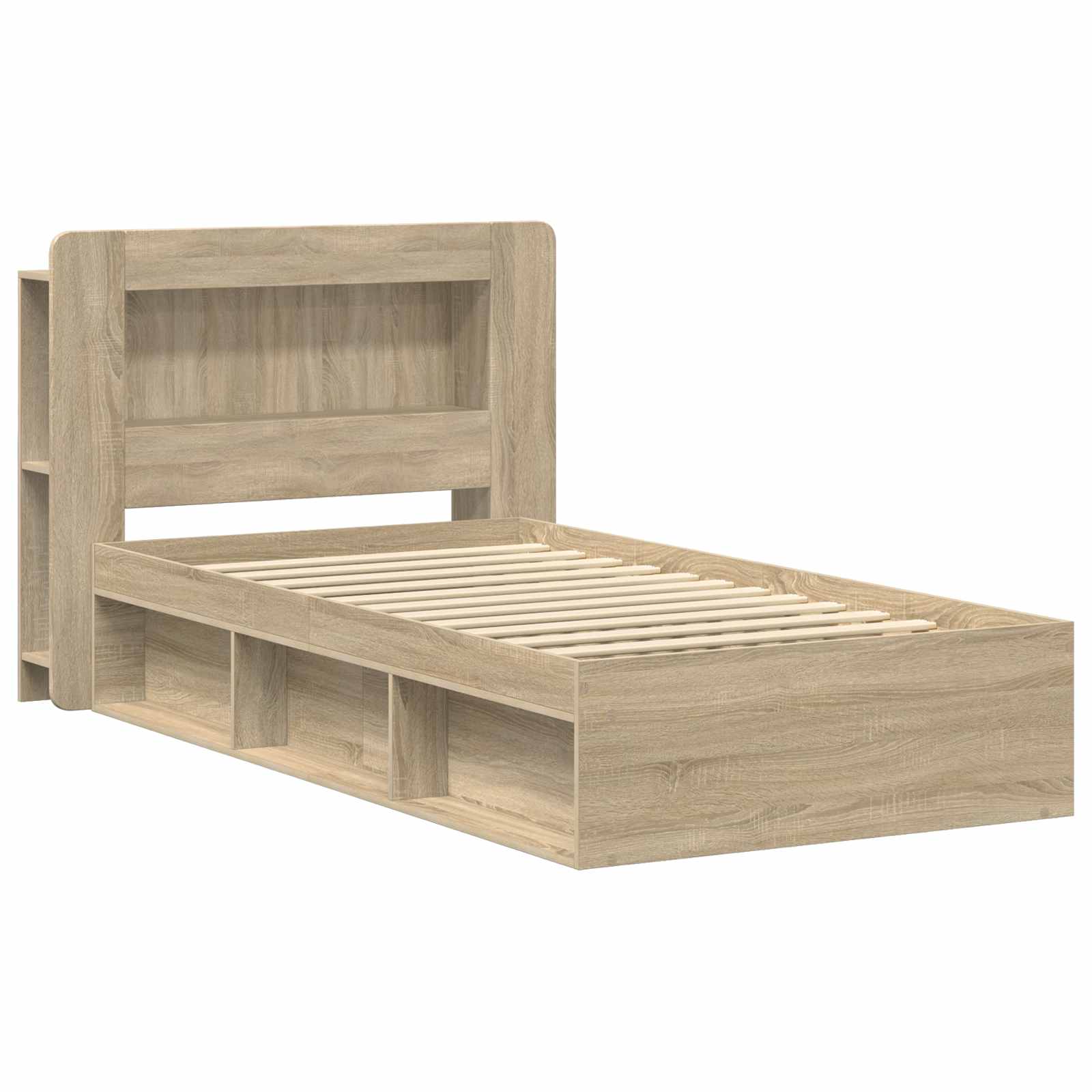 Sängram med förvaring Sonoma-ek 80 x 200 cm Konstruerat trä