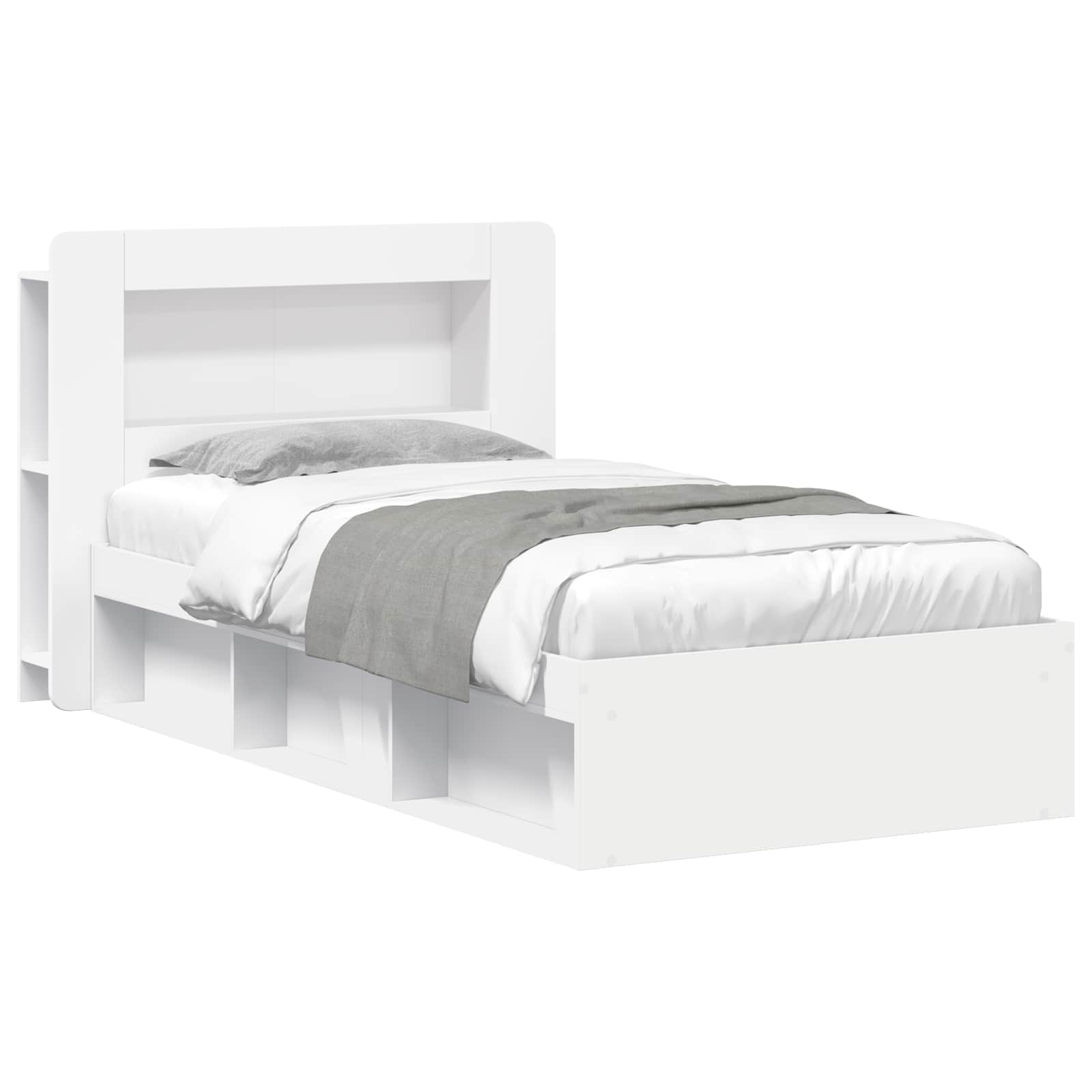 Sängram med förvaring Vit 80 x 200 cm Konstruerat trä
