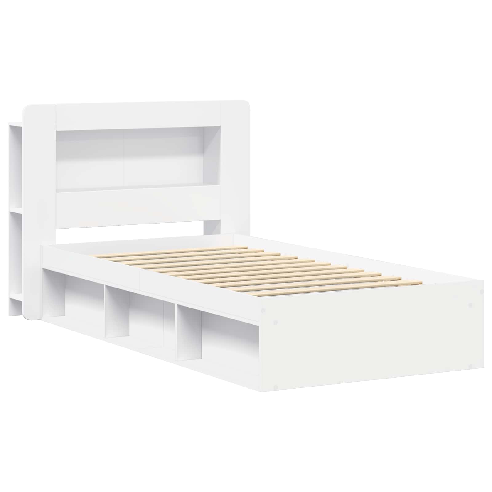 Sängram med förvaring Vit 80 x 200 cm Konstruerat trä