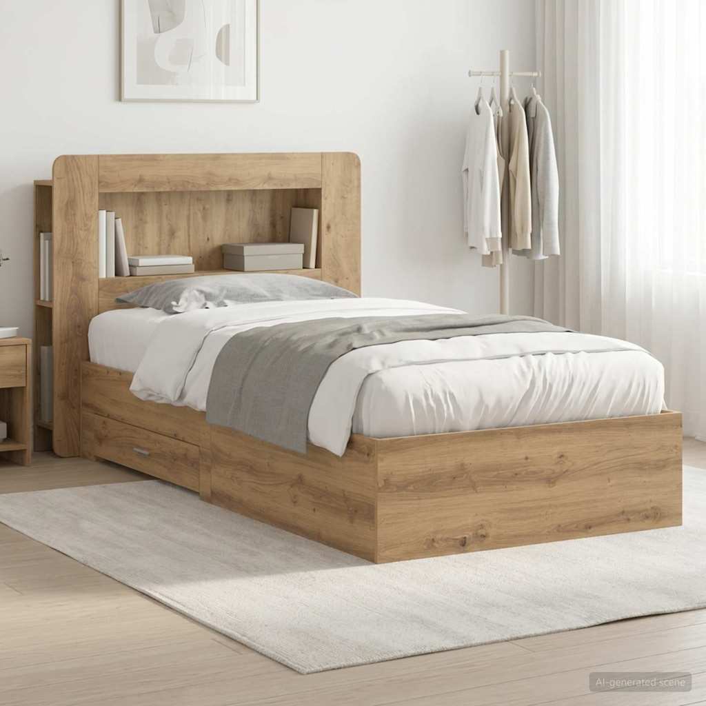 Sängram med förvaring Artisan-ek 80 x 200 cm Konstruerat trä
