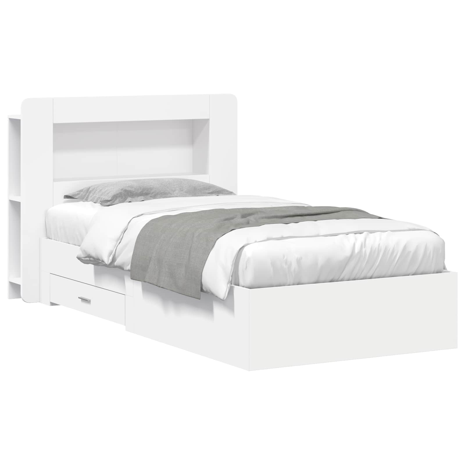 Sängram med förvaring Vit 80 x 200 cm Konstruerat trä