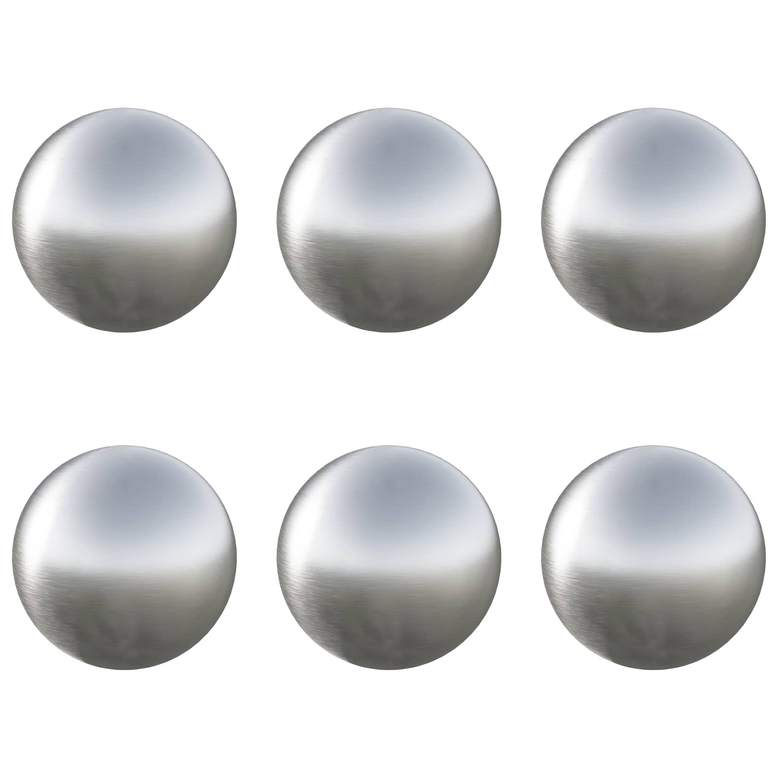 Borstad Boll 6 st Ø 7,5 cm Silver Rostfritt stål 201