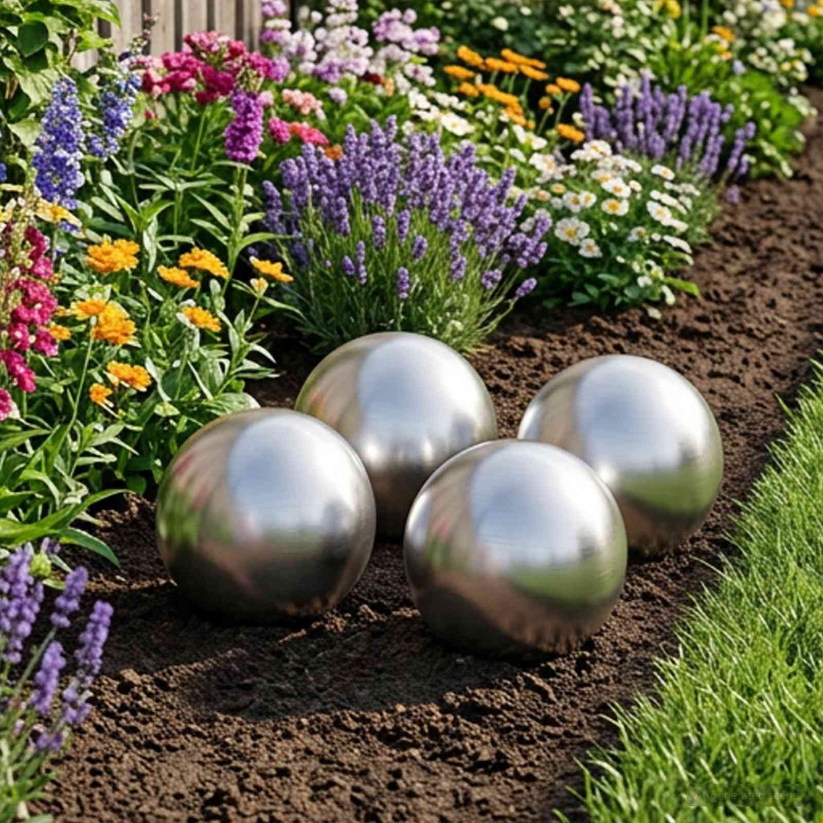 Borstad Boll 4 st Ø 10 cm Silver Rostfritt stål 201