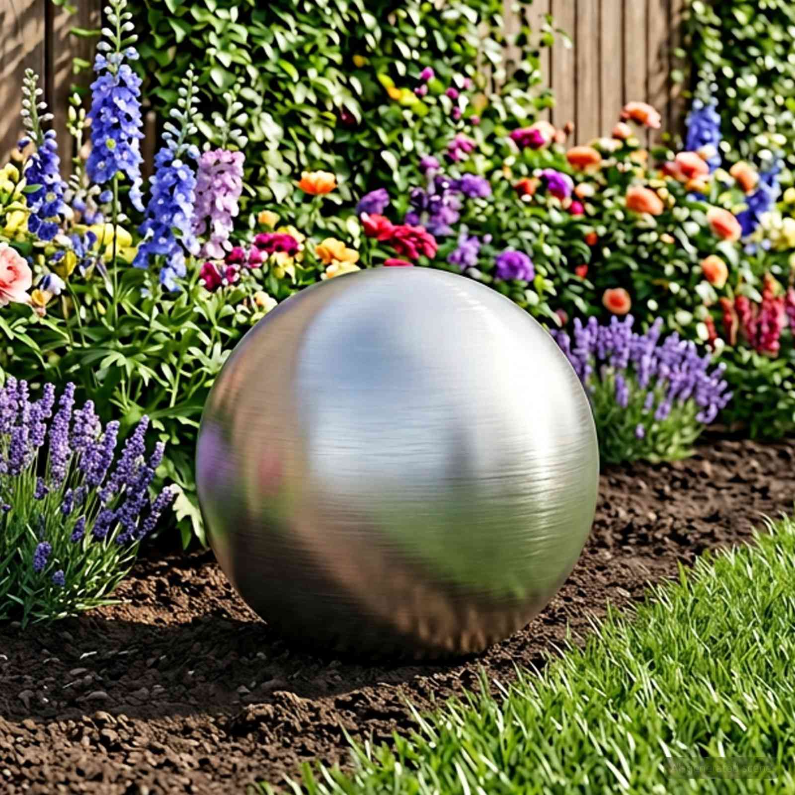 Borstad Boll Ø 30 cm Silver Rostfritt stål 201