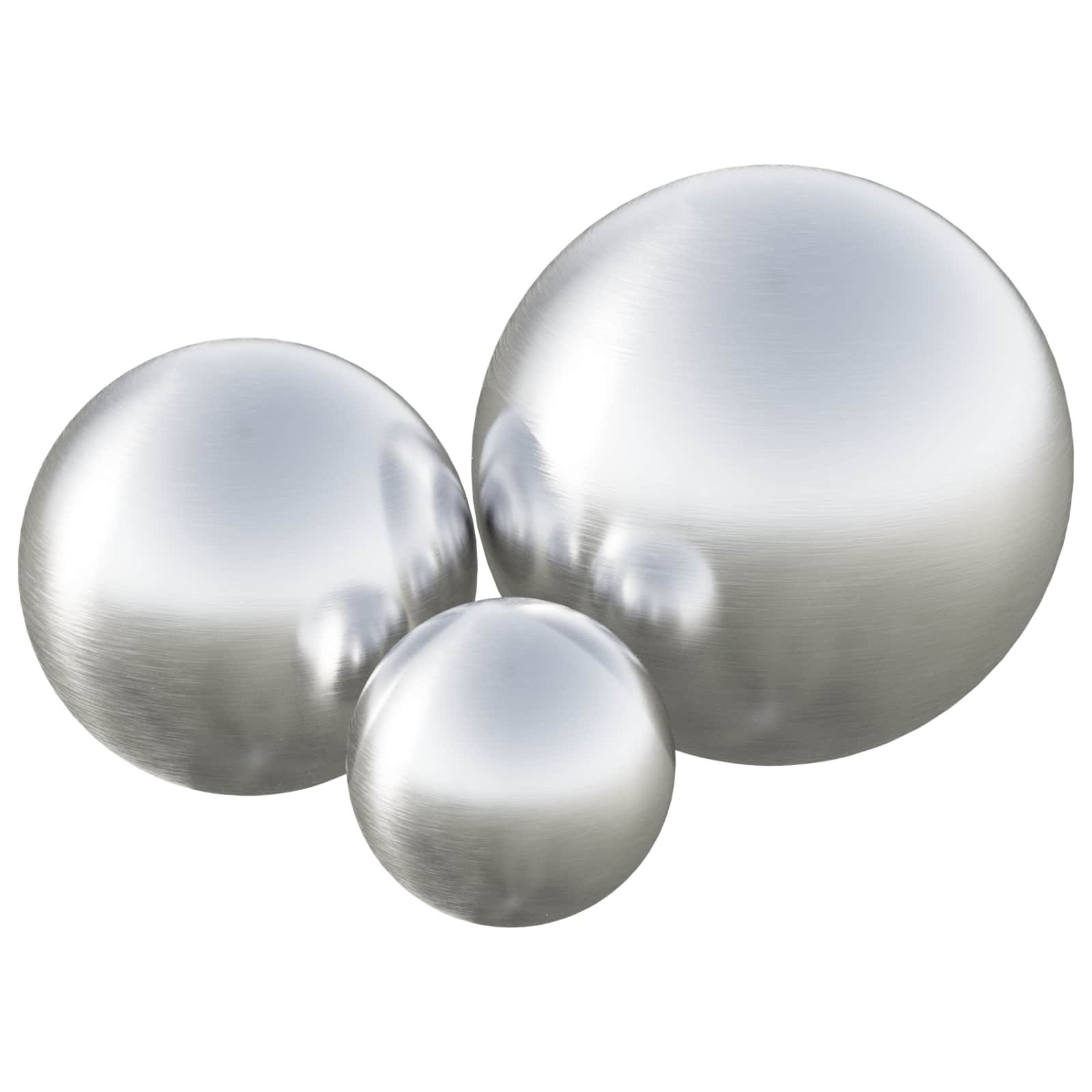 Borstad Boll 3 st Ø 20 cm Silver Rostfritt stål 201