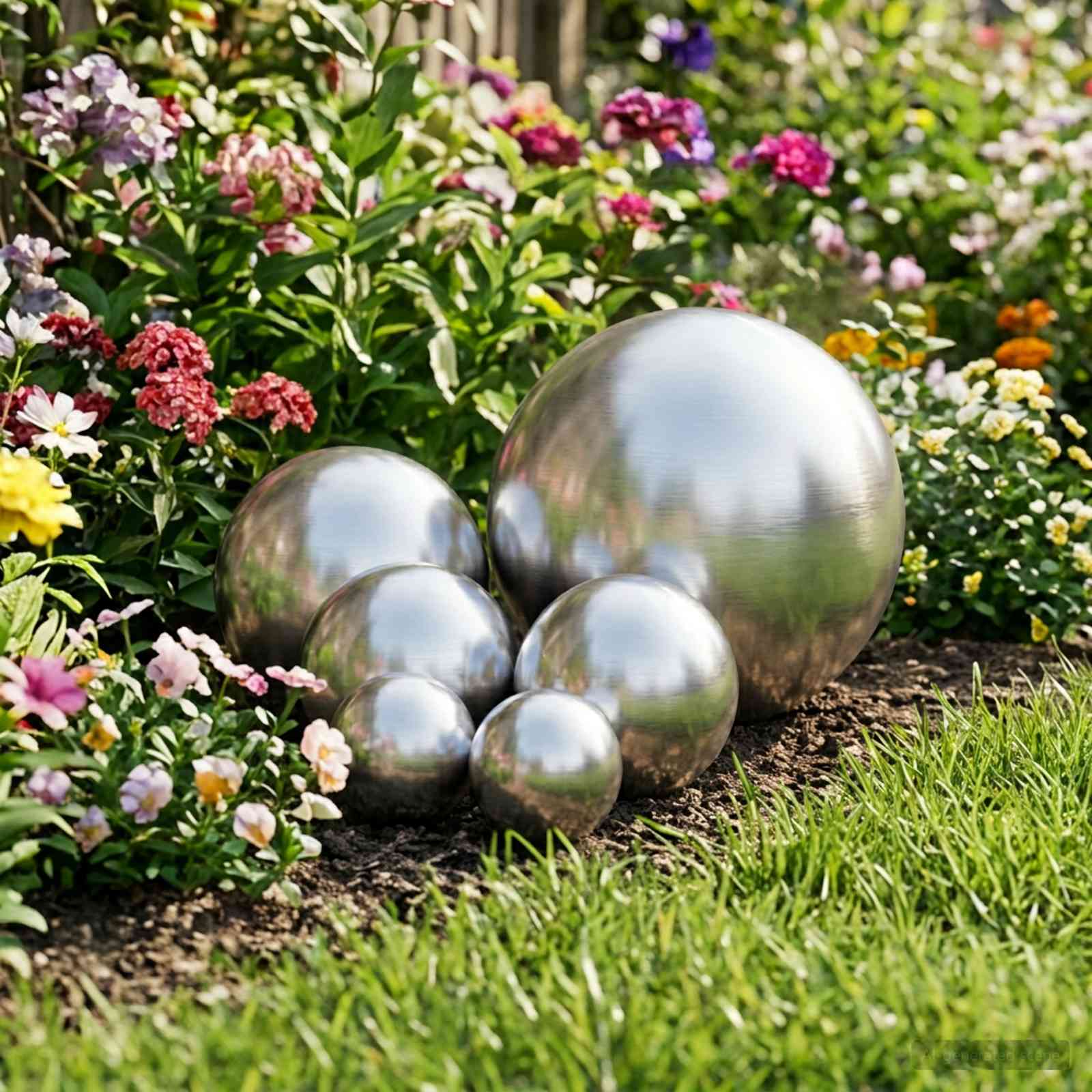 Borstad Boll 6 st Ø 15 cm Silver Rostfritt stål 201