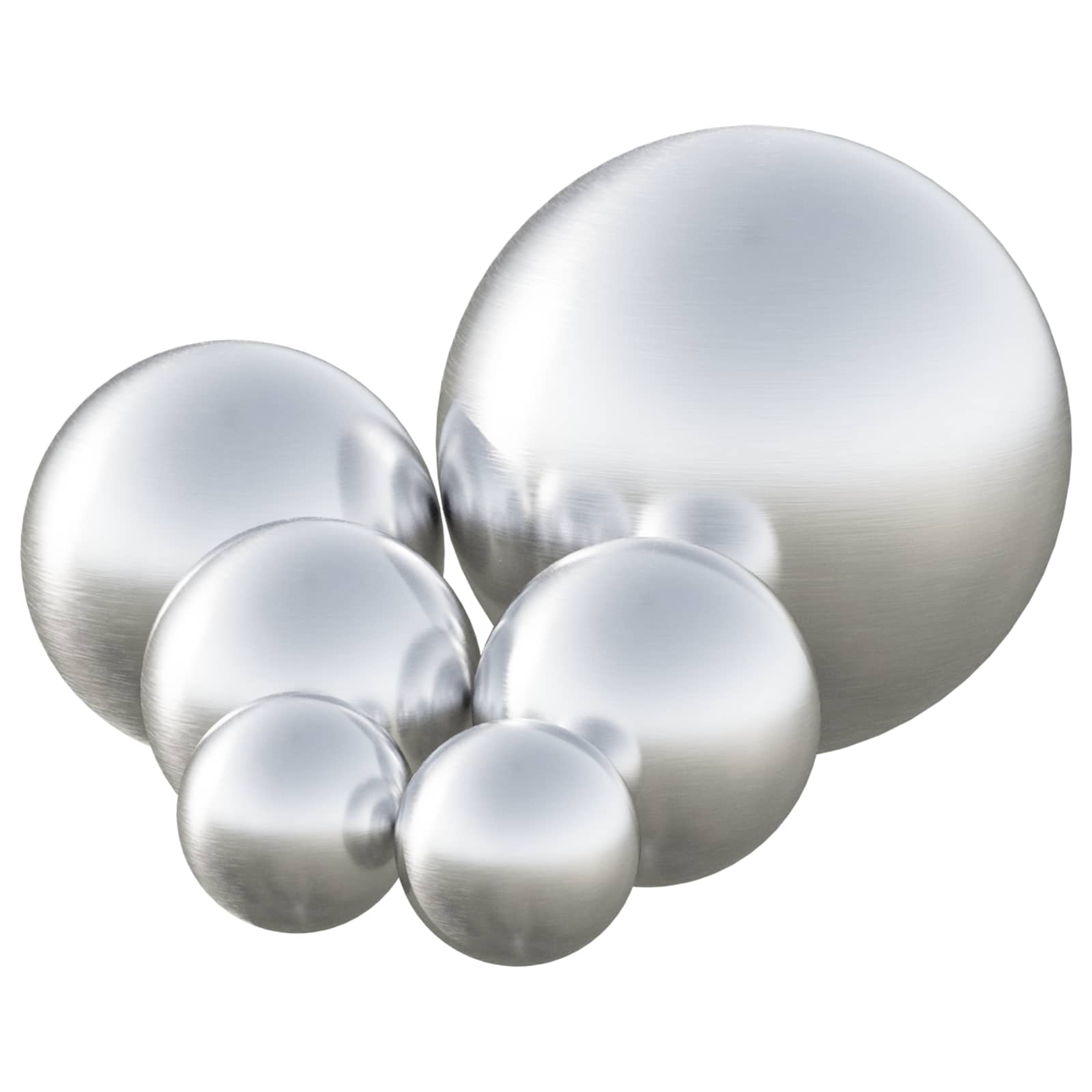 Borstad Boll 6 st Ø 15 cm Silver Rostfritt stål 201