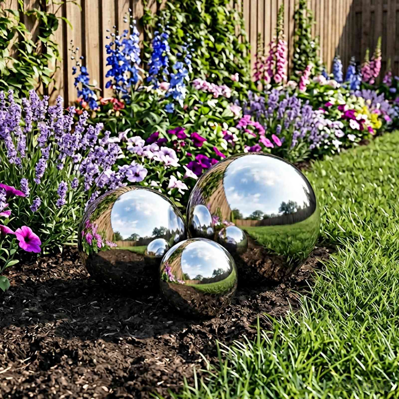 Spegelboll 3 st Ø 20 cm Silver Rostfritt stål 201