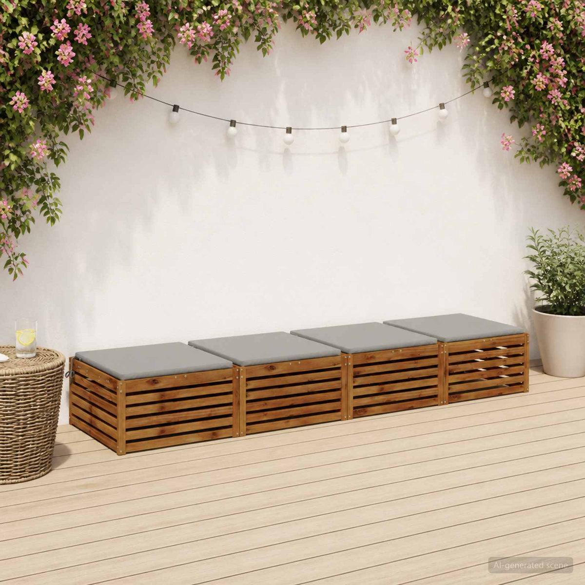 4-delade Sittdynor SOEST 4 st 100% Polyester Grå 80 x 80 x 3 cm