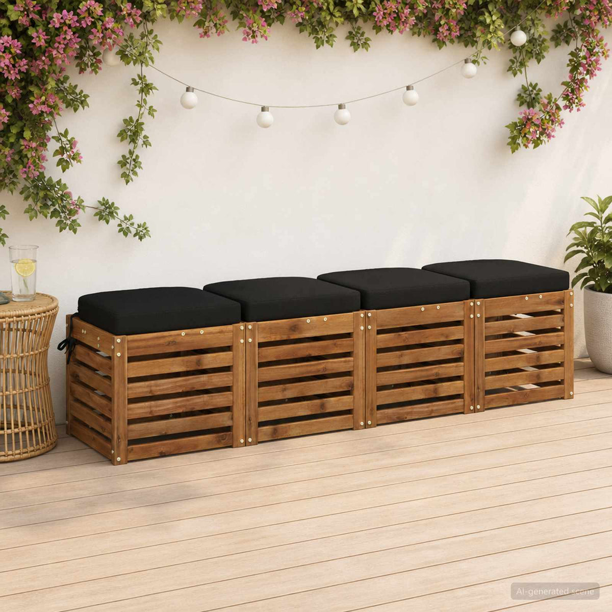 4-delade Sittkuddar SOEST 4 st 100% Polyester Svart