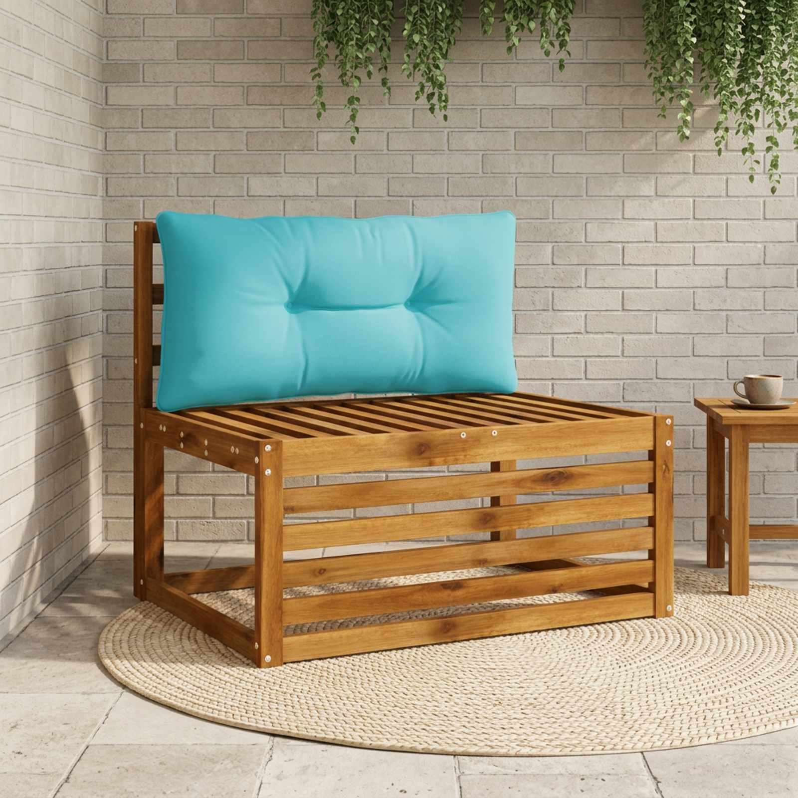 Ryggkudde PUTTEN 100% Polyester Turkos 70 x 40 x 10 cm