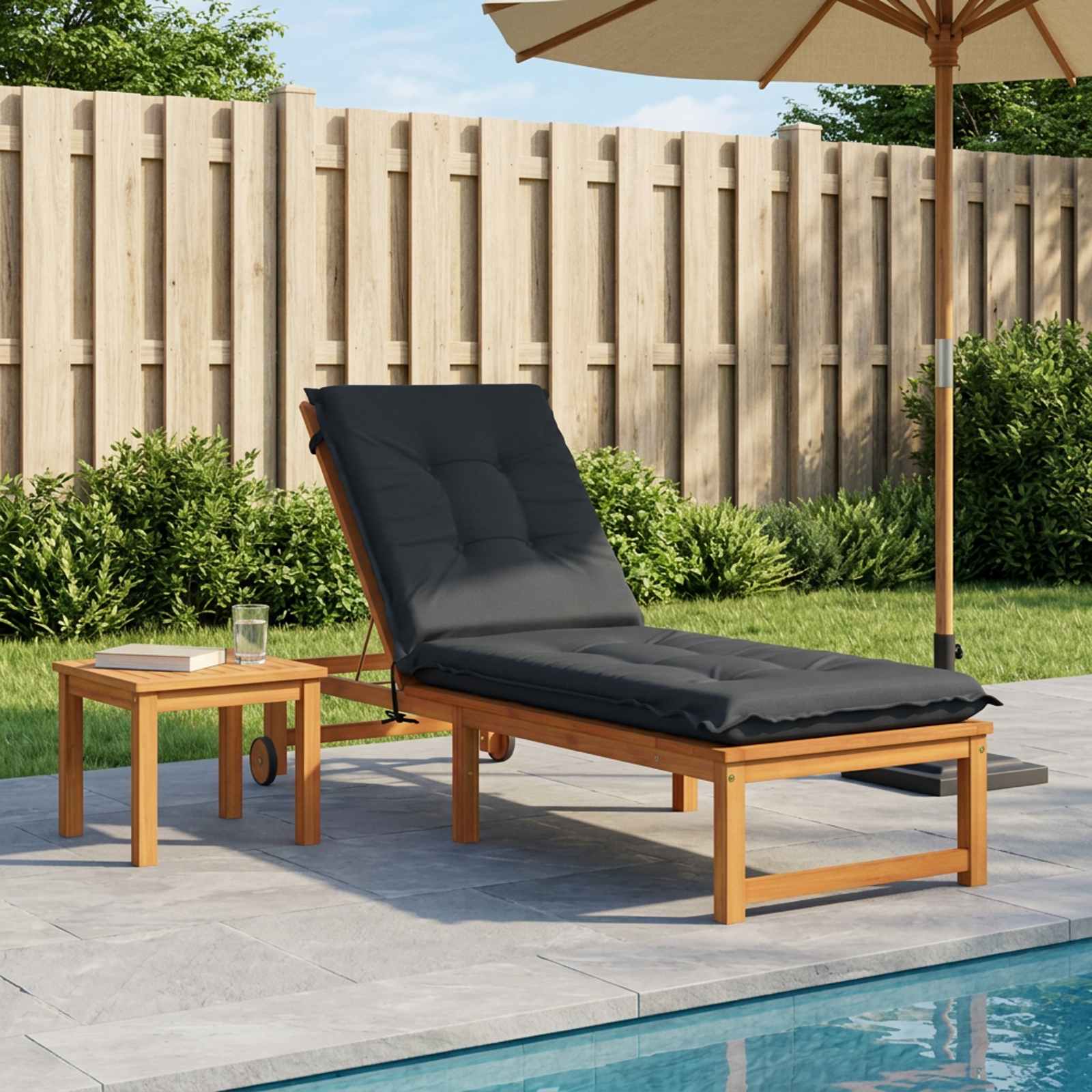 Solstol Kudde GEMERT 100% Polyester Mörkblå 190 x 60 x 9 cm