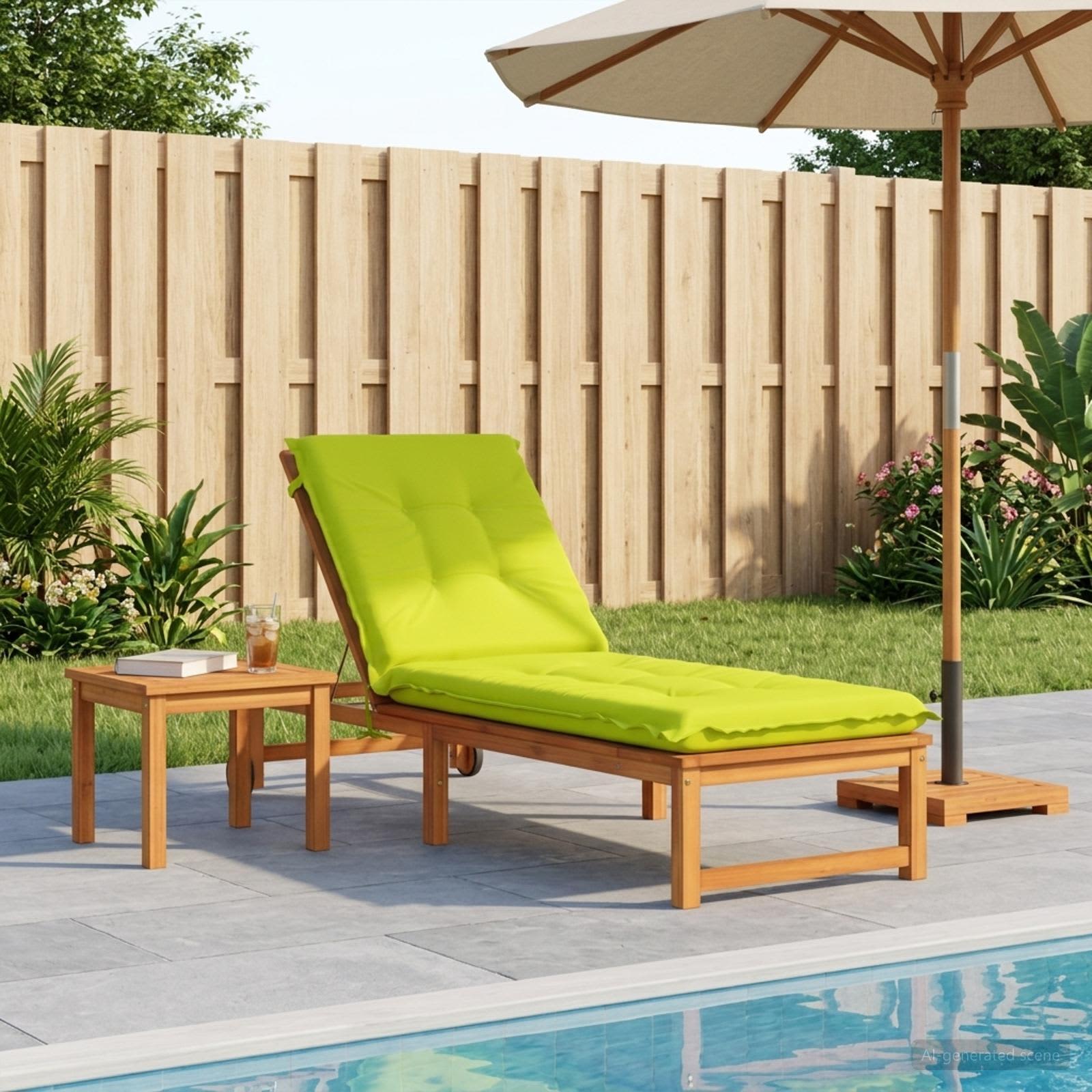 Solstol Kudde GEMERT 100% Polyester Klart grön. 190 x 60 x 9 cm