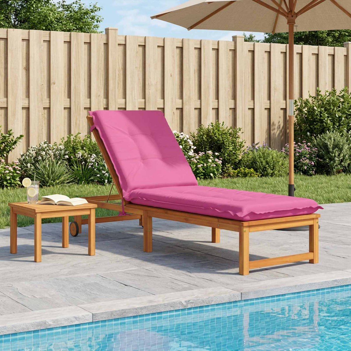 Solstol Kudde GEMERT 100% Polyester Rosa 190 x 50 x 9 cm