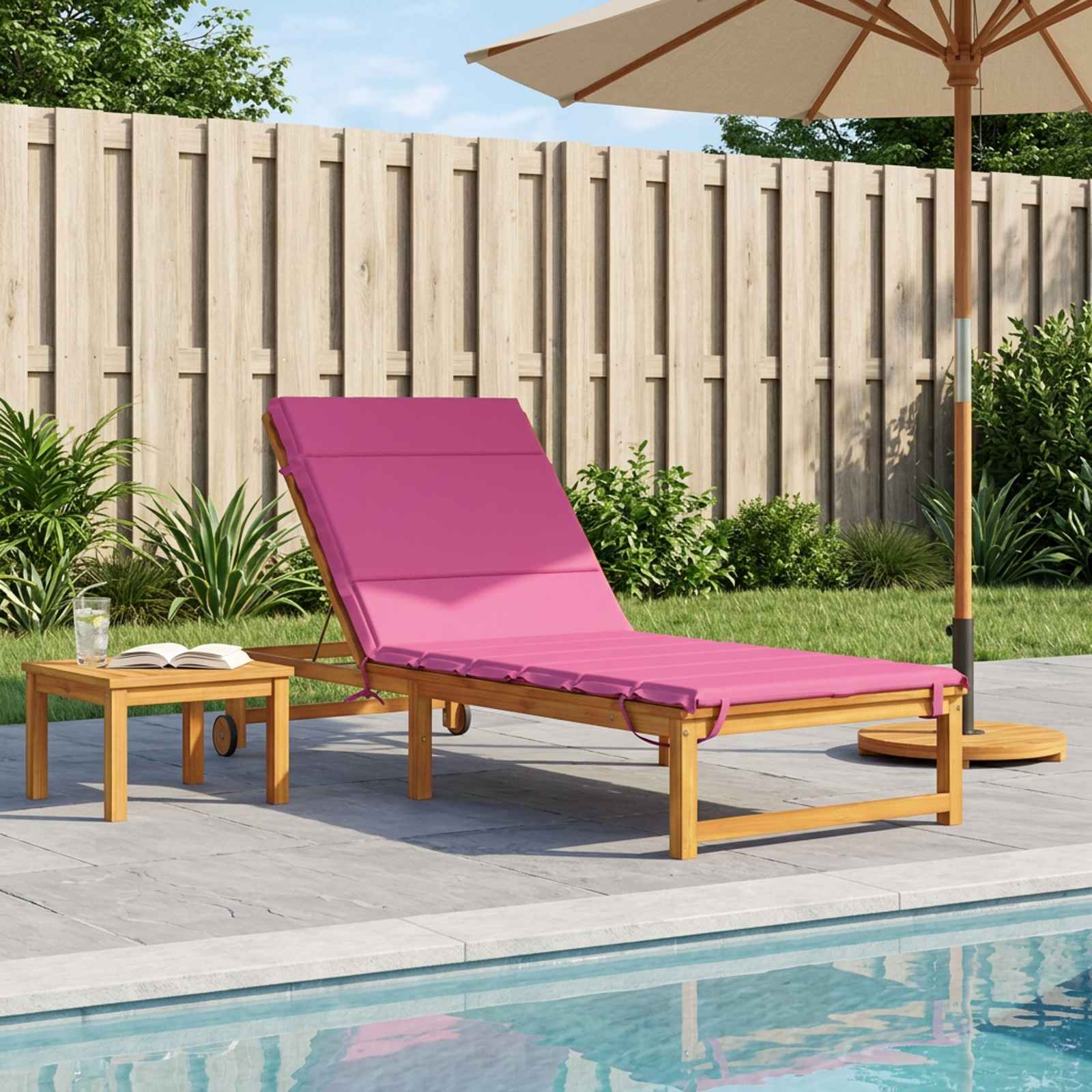 Solstol Kudde GEMERT 100% Polyester Rosa 200 x 80 x 3 cm