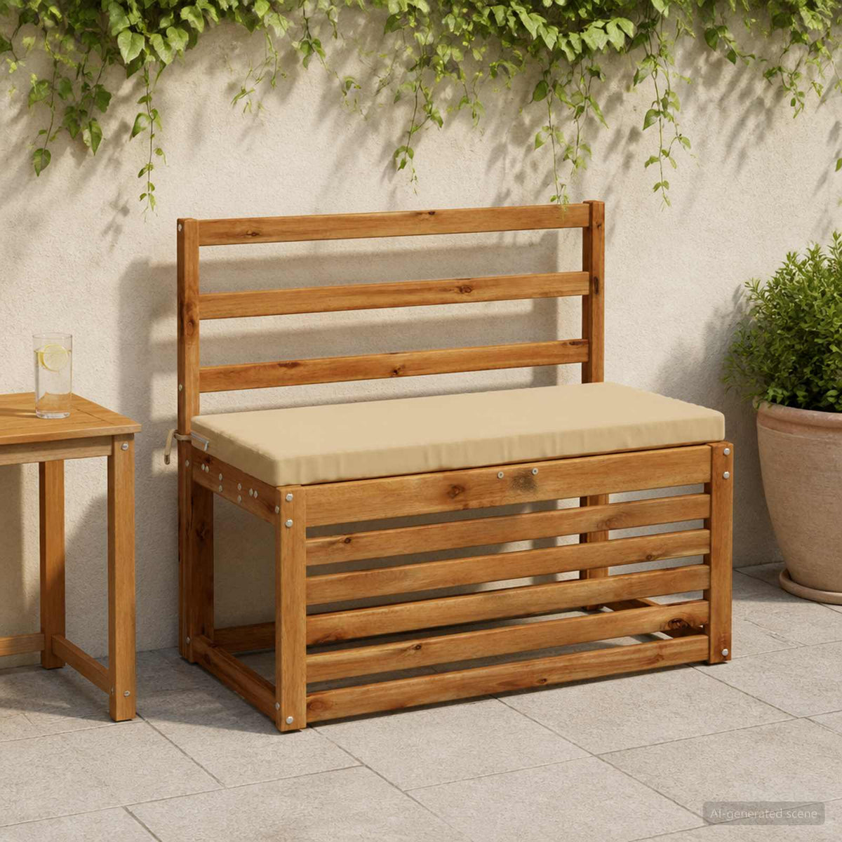 2-delade Bänk Kuddar SOEST 2 st 100% Polyester Beige