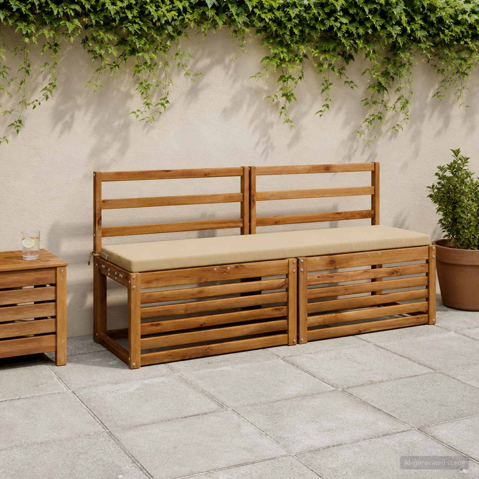 Bänk kudde SOEST 100% Polyester Beige 160 x 40 x 5 cm